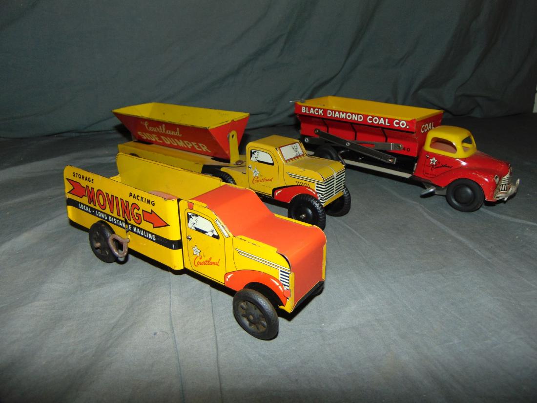(3) Tin Litho Courtland Toy Trucks (1 of 3)