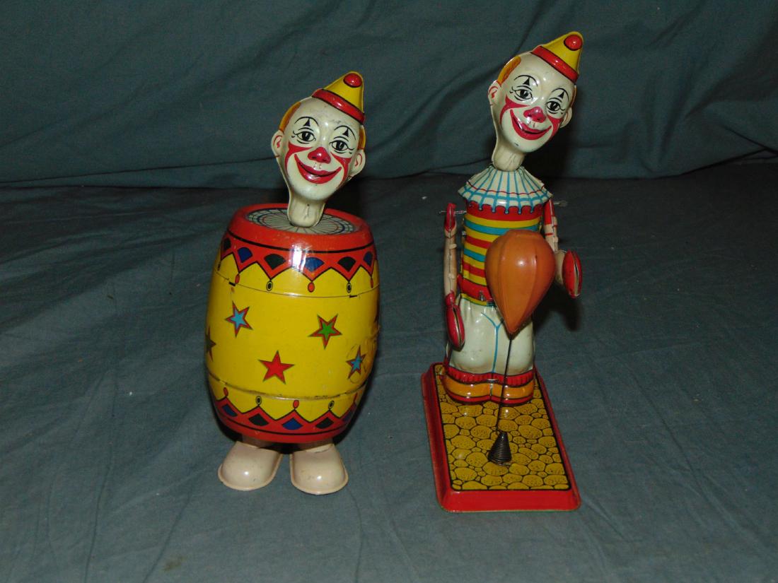 (2) Tin Litho J. Chein Clown Windup Toys (1 of 2)