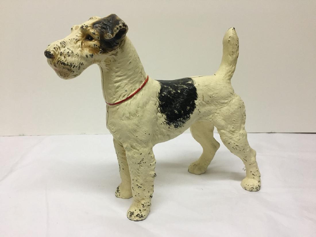 Hubley Cast Iron Wire Fox Terrier Doorstop (1 of 4)
