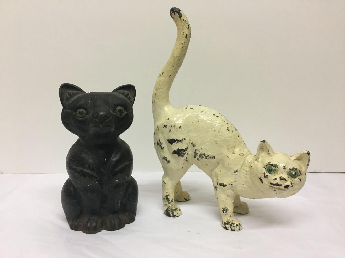 Lot of 2 Cast Iron Cat Doorstops (1 of 5)
