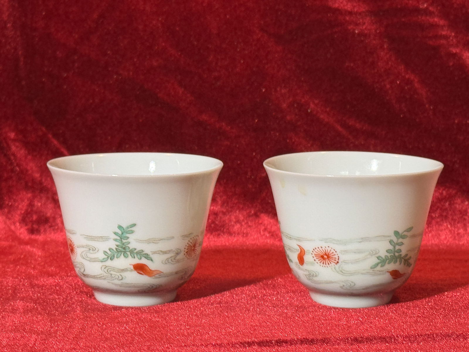 Pair Chinese Porcelain Wine Cups (1 of 9)