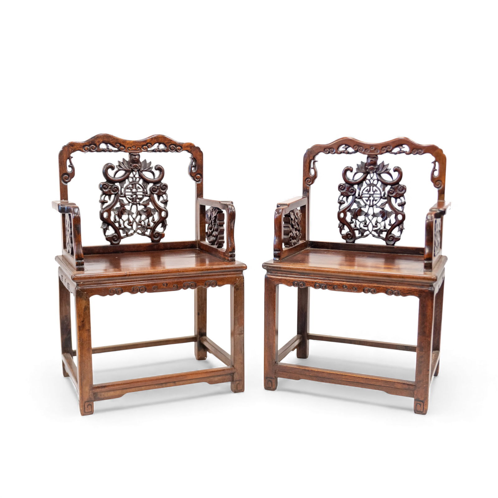 A Pair of Chinese Hardwood 'Taishi' Armchair, 19 Centry (1 of 10)