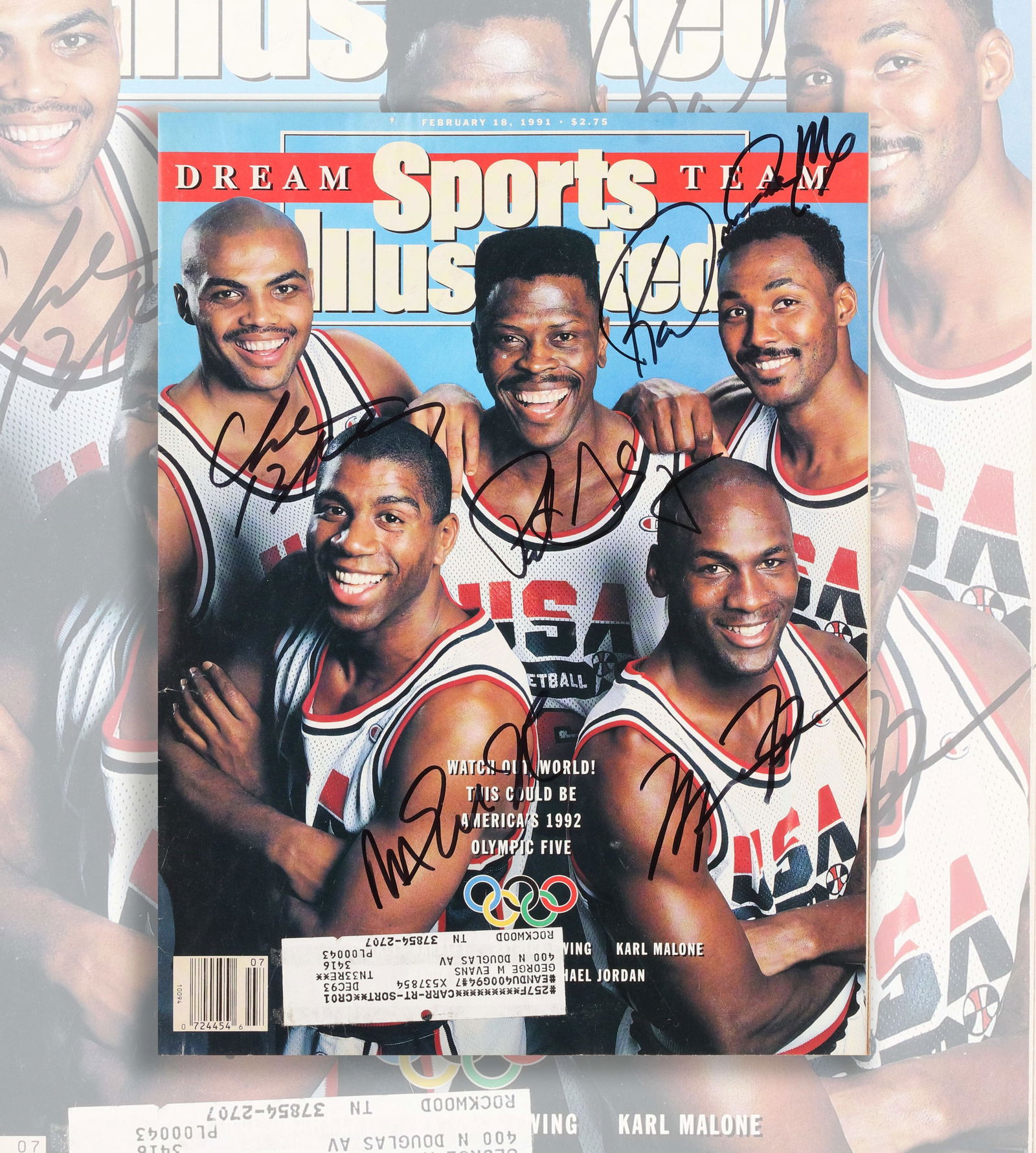 USA DREAM TEAM SPORTS ILLUSTRATED (FEBRUARY 1991) BEARING SIGNATURES (1 of 3)