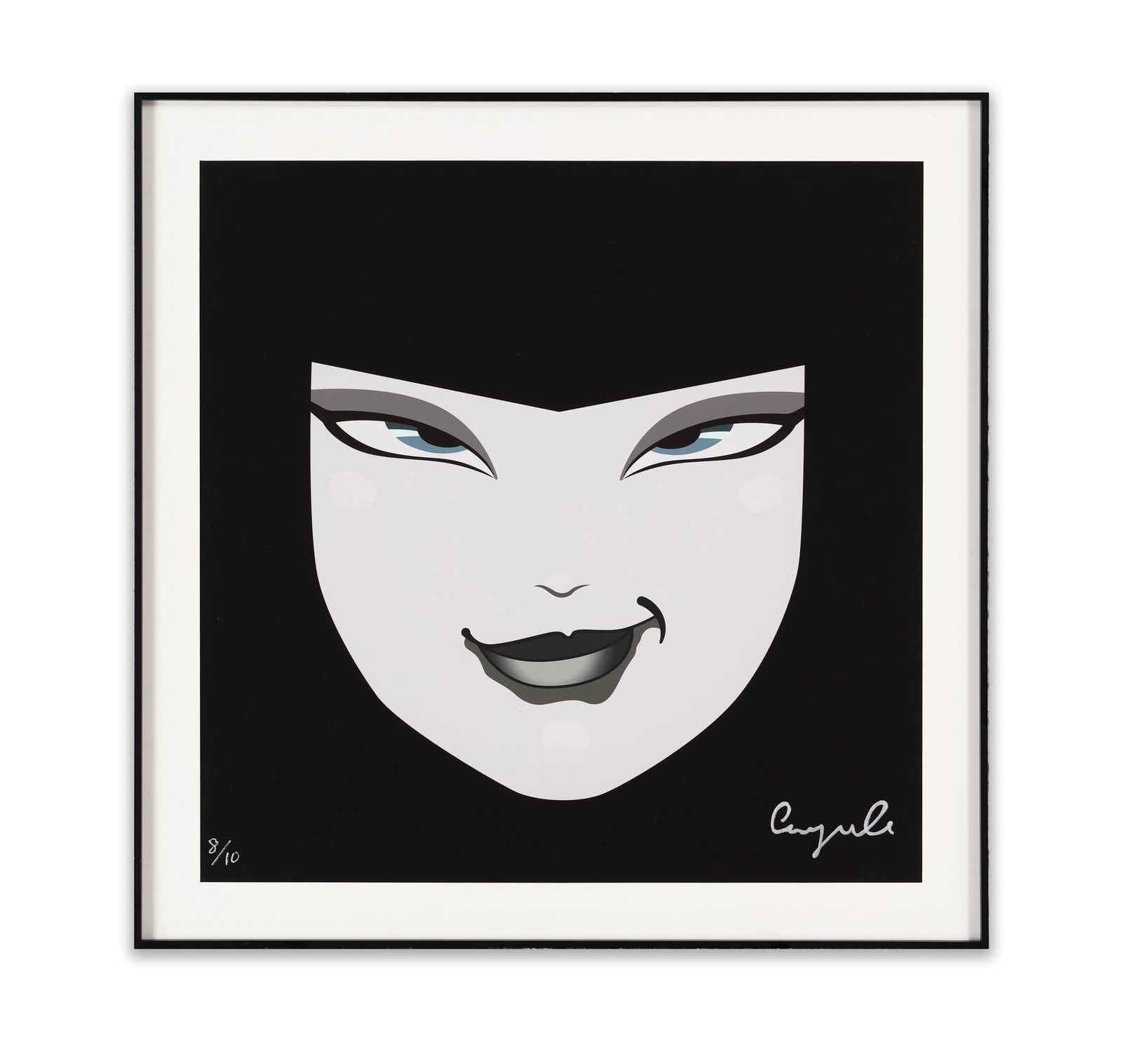 YOICHIRO KAWAGUCHI, ATTRIBUTED TO, SCREENPRINT 'ALLURING FACE': Screenprint on paper. Dimensions: Outer frame size: 70 x 70 cm. Note: This work serves as a compelling bridge between Yoichiro Kawaguchi's pioneering legacy in computer graphics and his exploration of