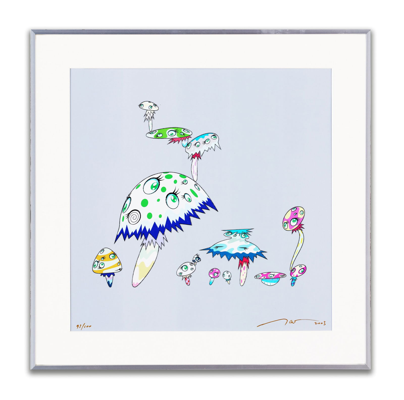 TAKASHI MURAKAMI, ATTRIBUTED TO, OFFSET LITHOGRAPH 'MUSHROOMS: GREEN EYES' (1 of 3)