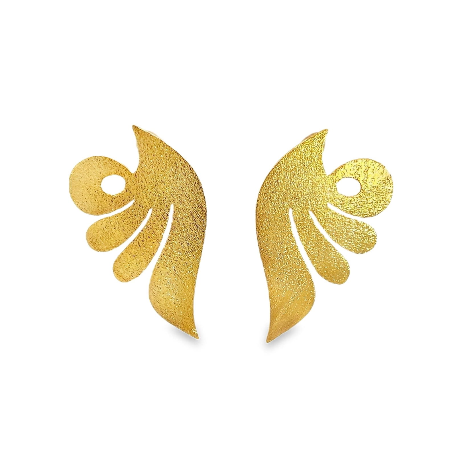 PAIR OF NEPALESE DESIGNER 10K EARRING STUDS (1 of 6)