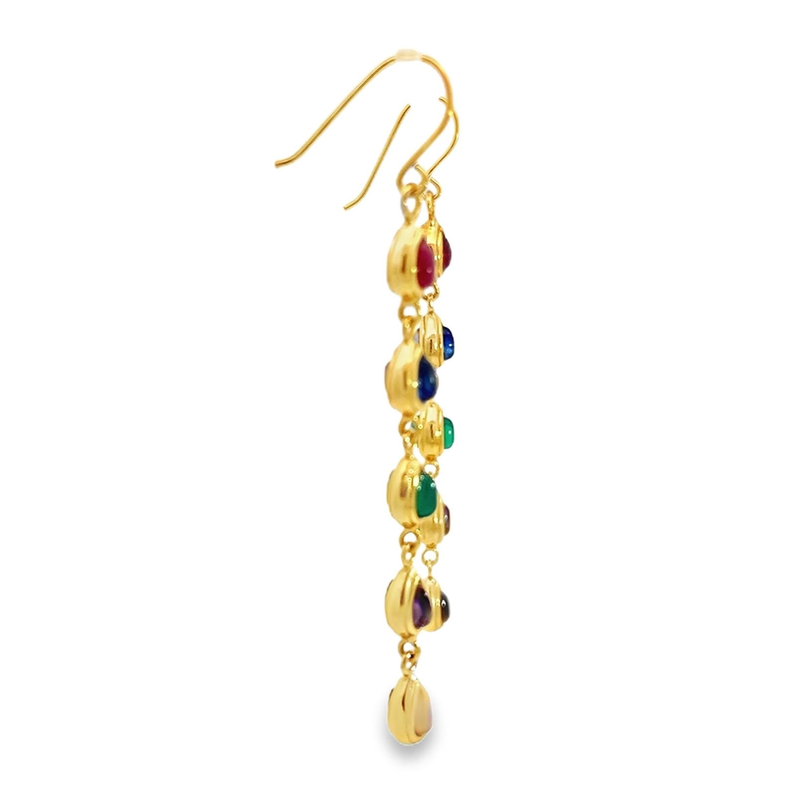 RUBY, SAPPHIRE, EMERALD AND AMETHYST EARRINGS - 4