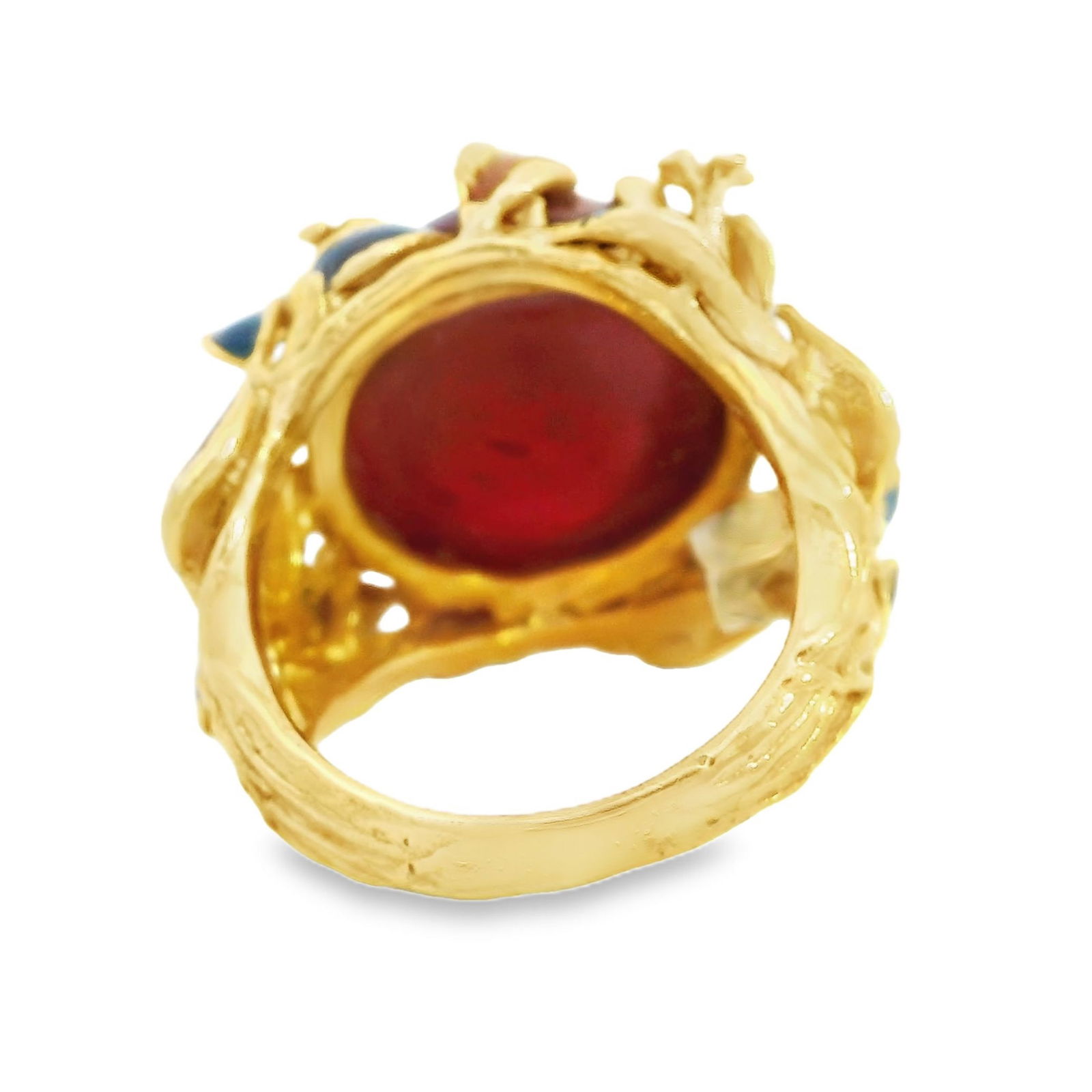 RUBY AND GOLD GILDED RING - 5