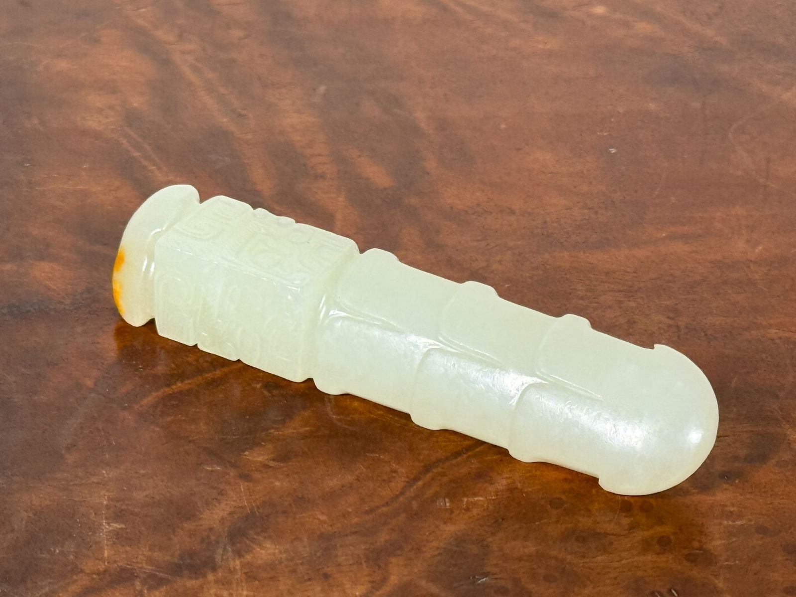 CHINESE WHITE JADE PENDANT WITH PARTIAL GOLDEN SKIN (1 of 10)