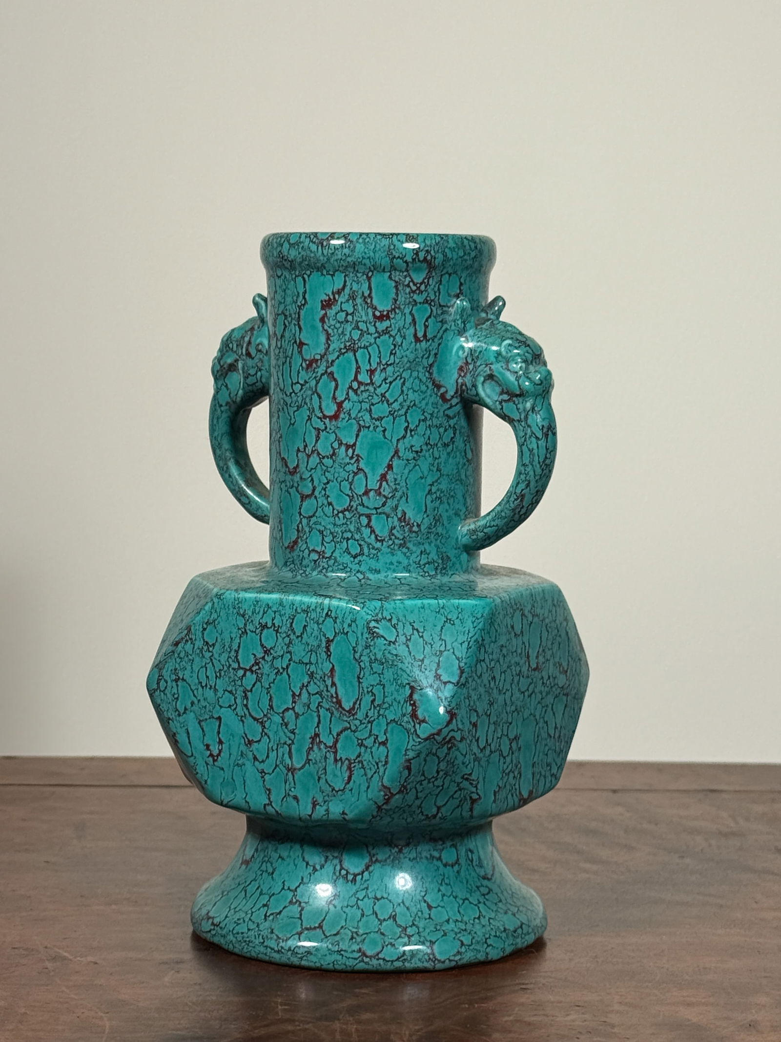 CHINESE ROBIN'S EGG GLAZED PORCELAIN VASE (1 of 11)