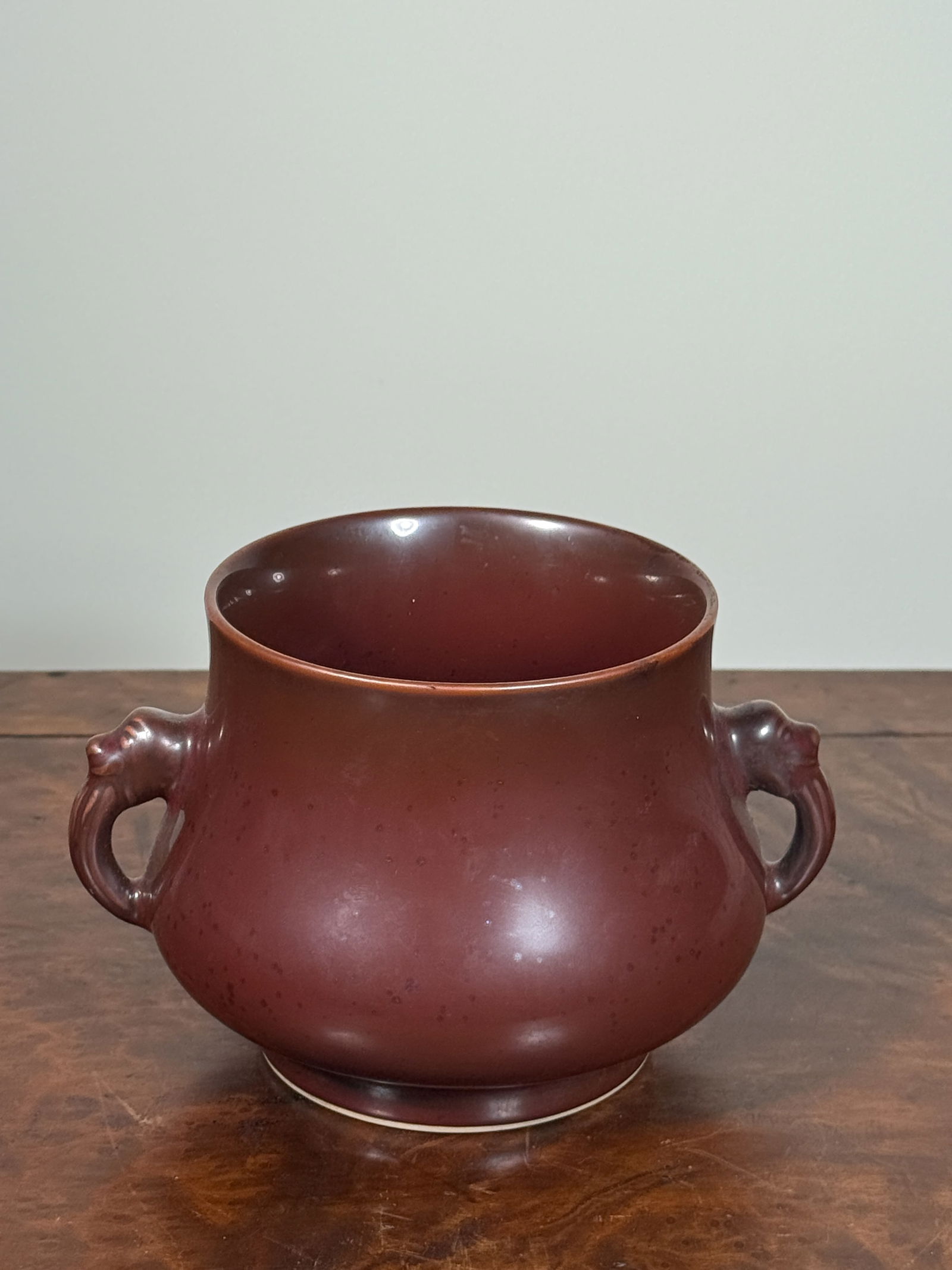 CHINESE CAFE AU LAIT MONOCHROME PORCELAIN CENSER (1 of 9)