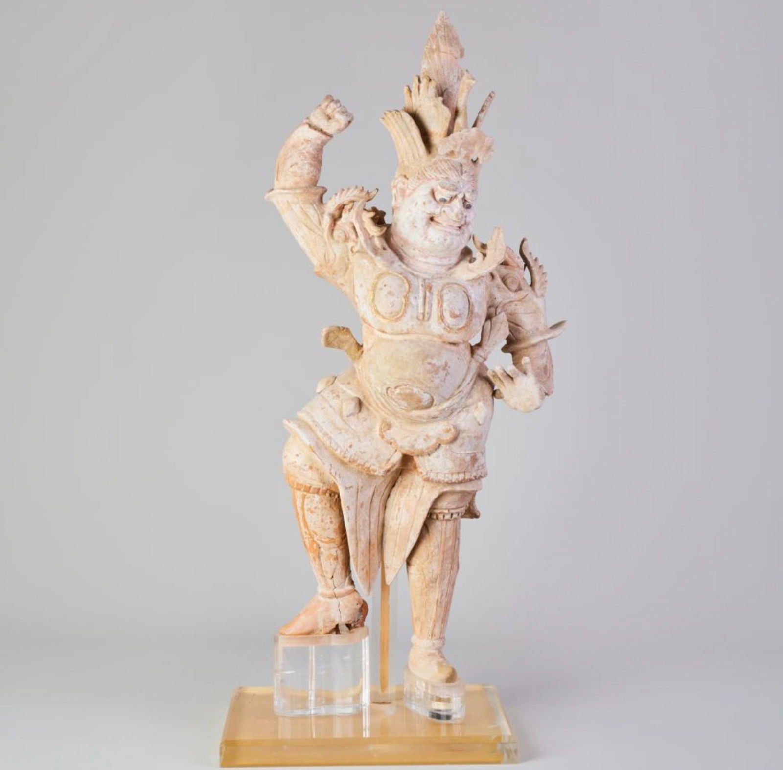CHINESE TANG POTTERY FIGURINE OF GUARDIAN (1 of 9)