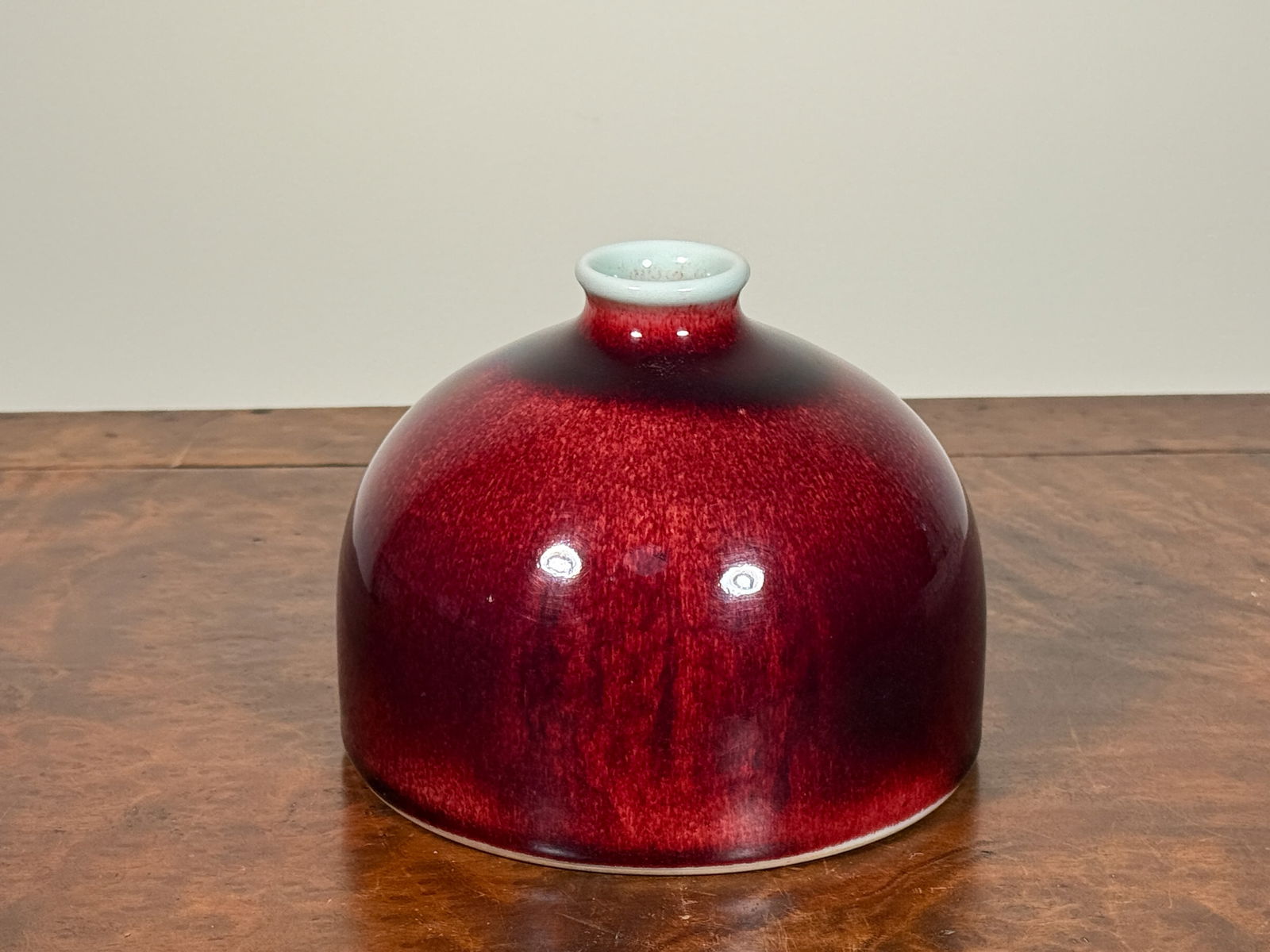 CHINESE OXBLOOD BEEHIVE PORCELAIN VASE (1 of 11)
