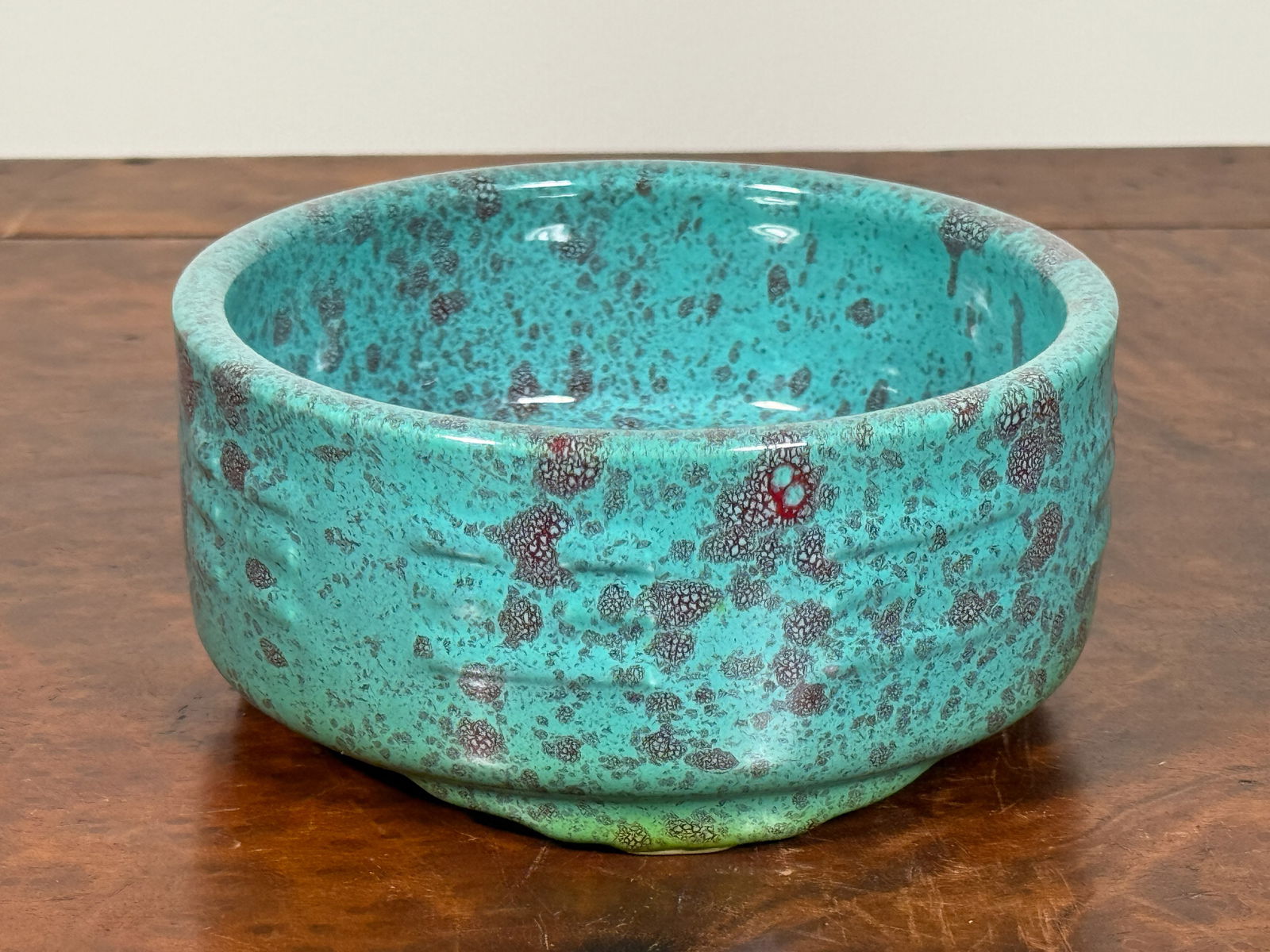 CHINESE PORCELAIN CENSER WITH BAGUA MOTIF: Chinese porcelain censer with raised Bagua motif at exterior wall, Robin's egg blue glazed. Small chip at foot rim, unmarked. Dimensions: Diameter: 4.5 in. Height: 2.1 in. Note: This item is in New Yo