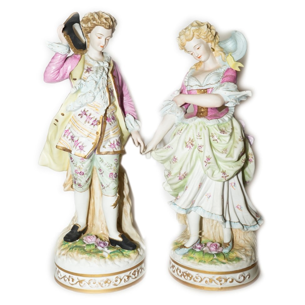 TWO CONTINENTAL PORCELAIN FIGURINES (1 of 7)