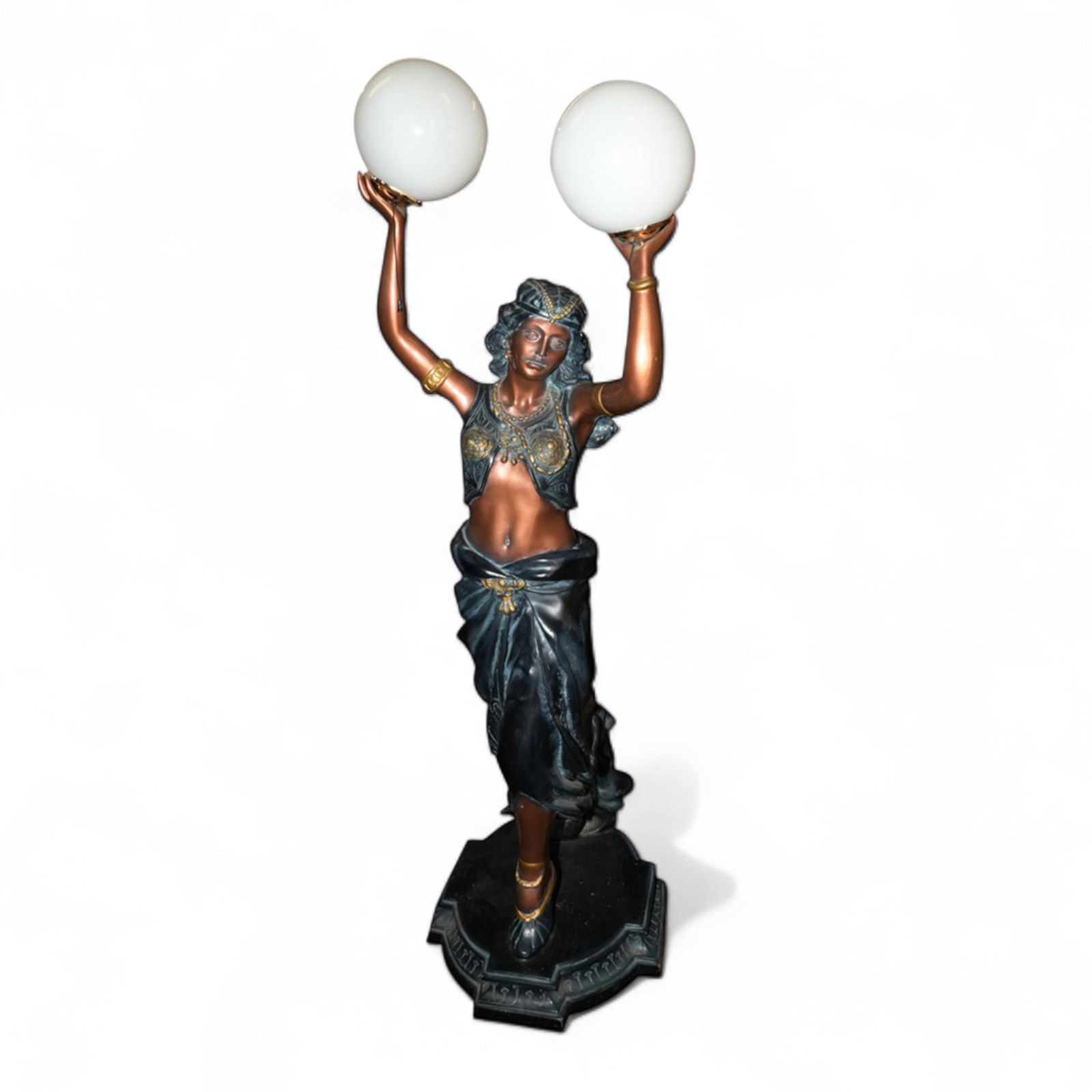BRONZE FLOOR LAMP WITH GLOBES (1 of 3)