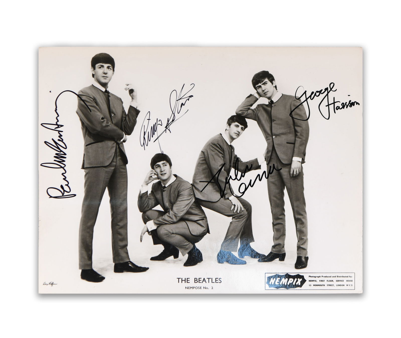 THE BEATLES PHOTOGRAPH BEARING FOUR SIGNATURES (1 of 2)