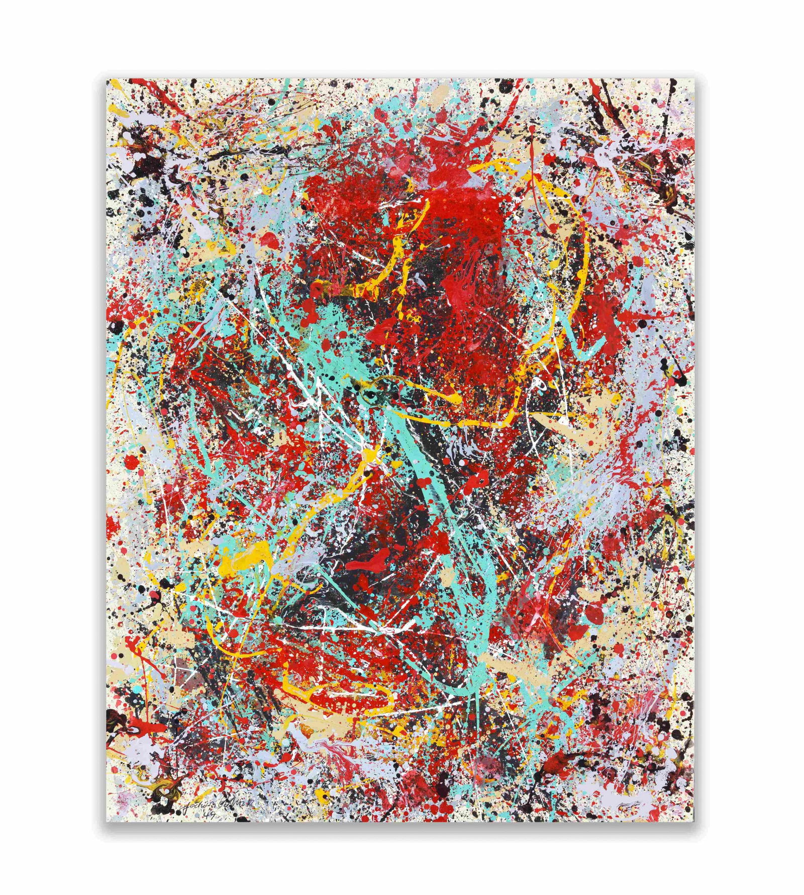 JACKSON POLLOCK (1912-1956), ATTRIBUTED TO, OIL, ENAMEL, AND ALUMINUM PAINT ON CANVAS (1 of 2)