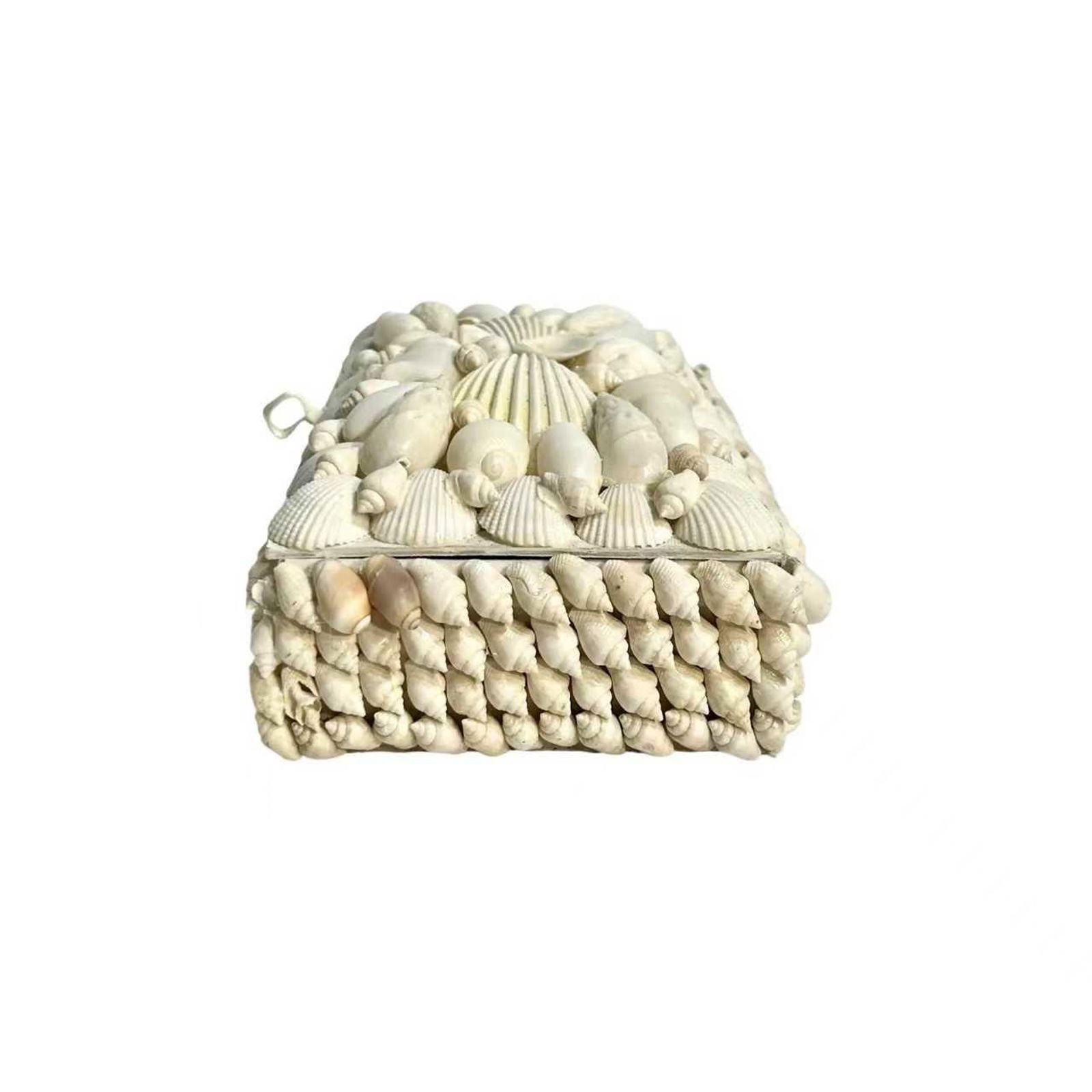 DECORATIVE SHELL-COVERED RECTANGULAR TRINKET BOX - 2
