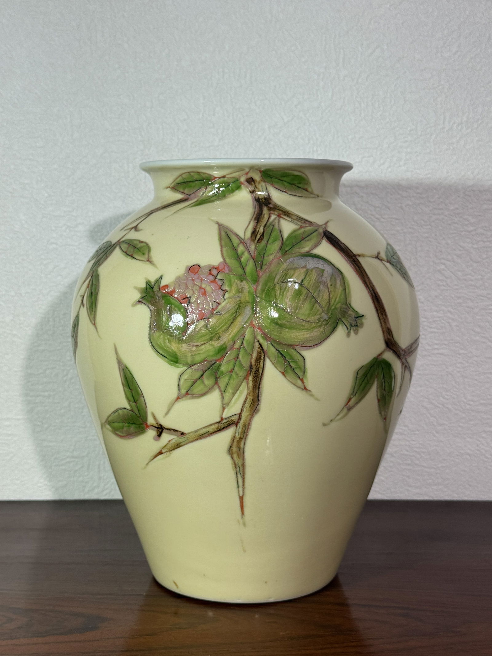 JAPANESE STUDIO PORCELAIN VASE WITH POMEGRANATE (1 of 9)