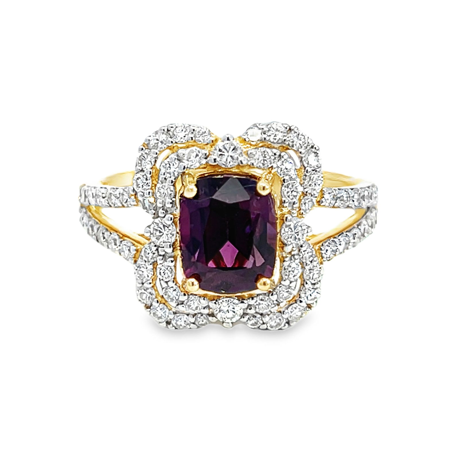 14K GOLD, SAPPHIRE AND DIAMOND RING WITH GGA & GIA (1 of 7)