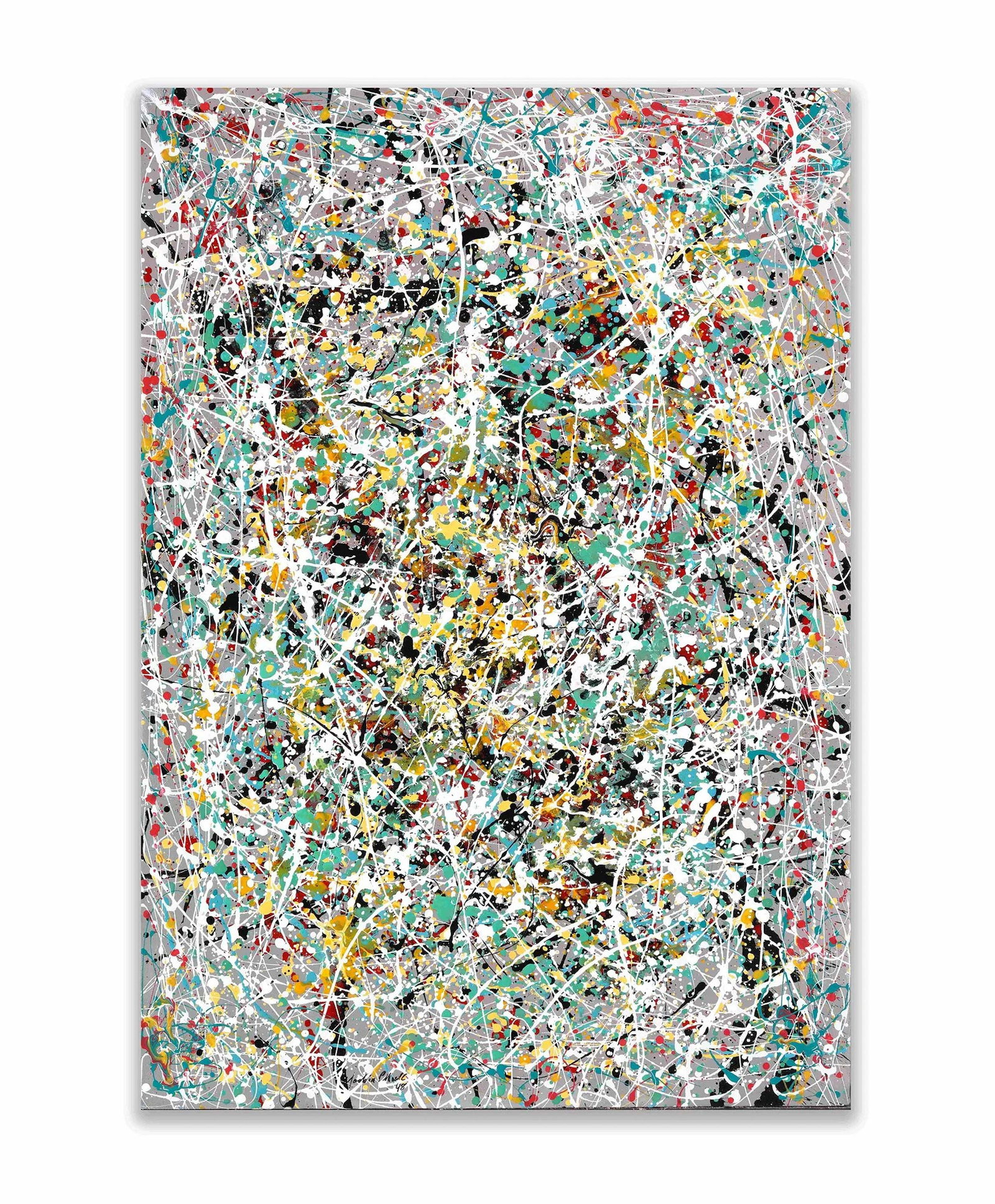 JACKSON POLLOCK (1912-1956), IN THE STYLE OF, OIL, ENAMEL, AND ALUMINUM PAINT ON CANVAS (1 of 2)