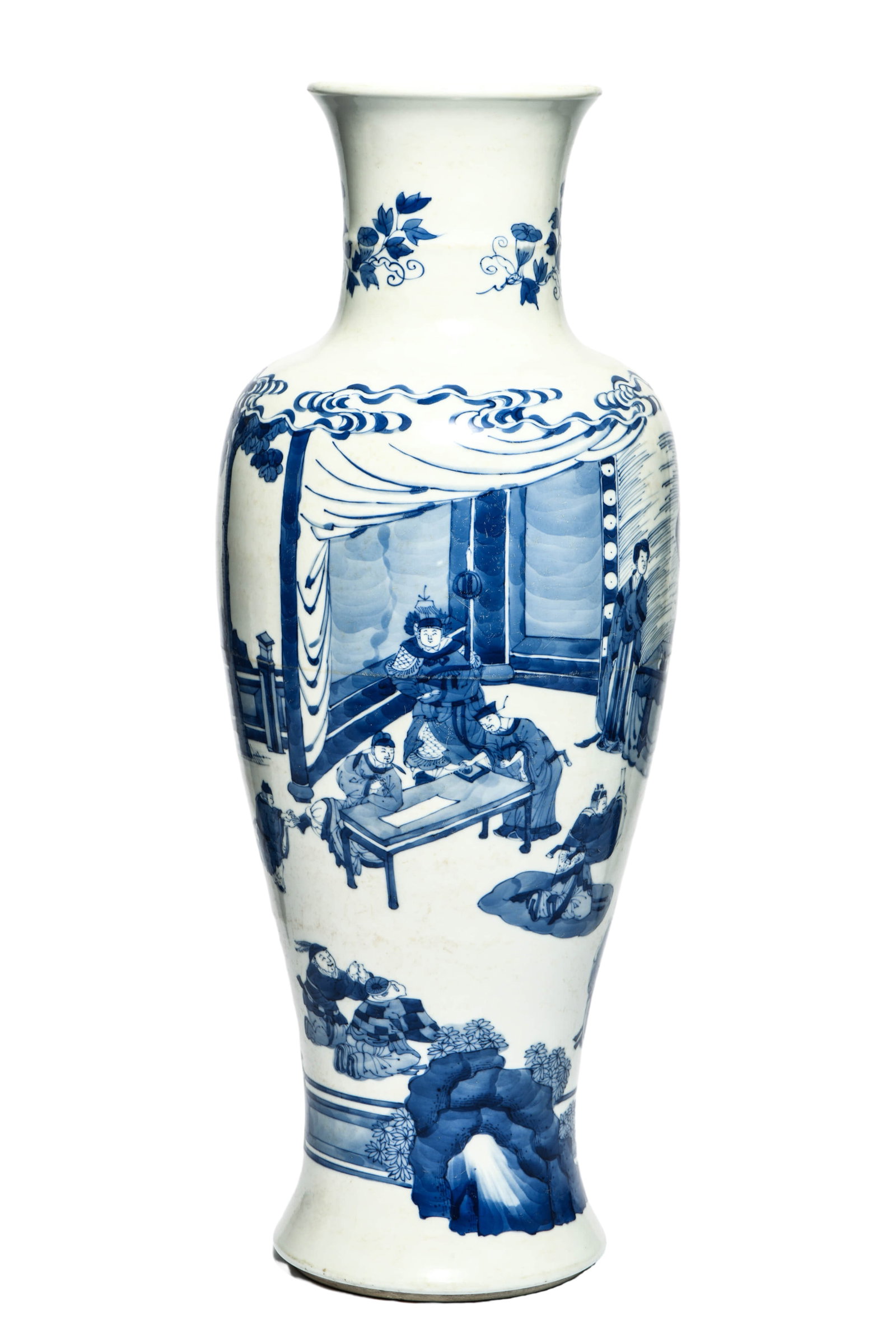 BLUE AND WHITE 'FIGURES AND STORY' VASE (1 of 6)