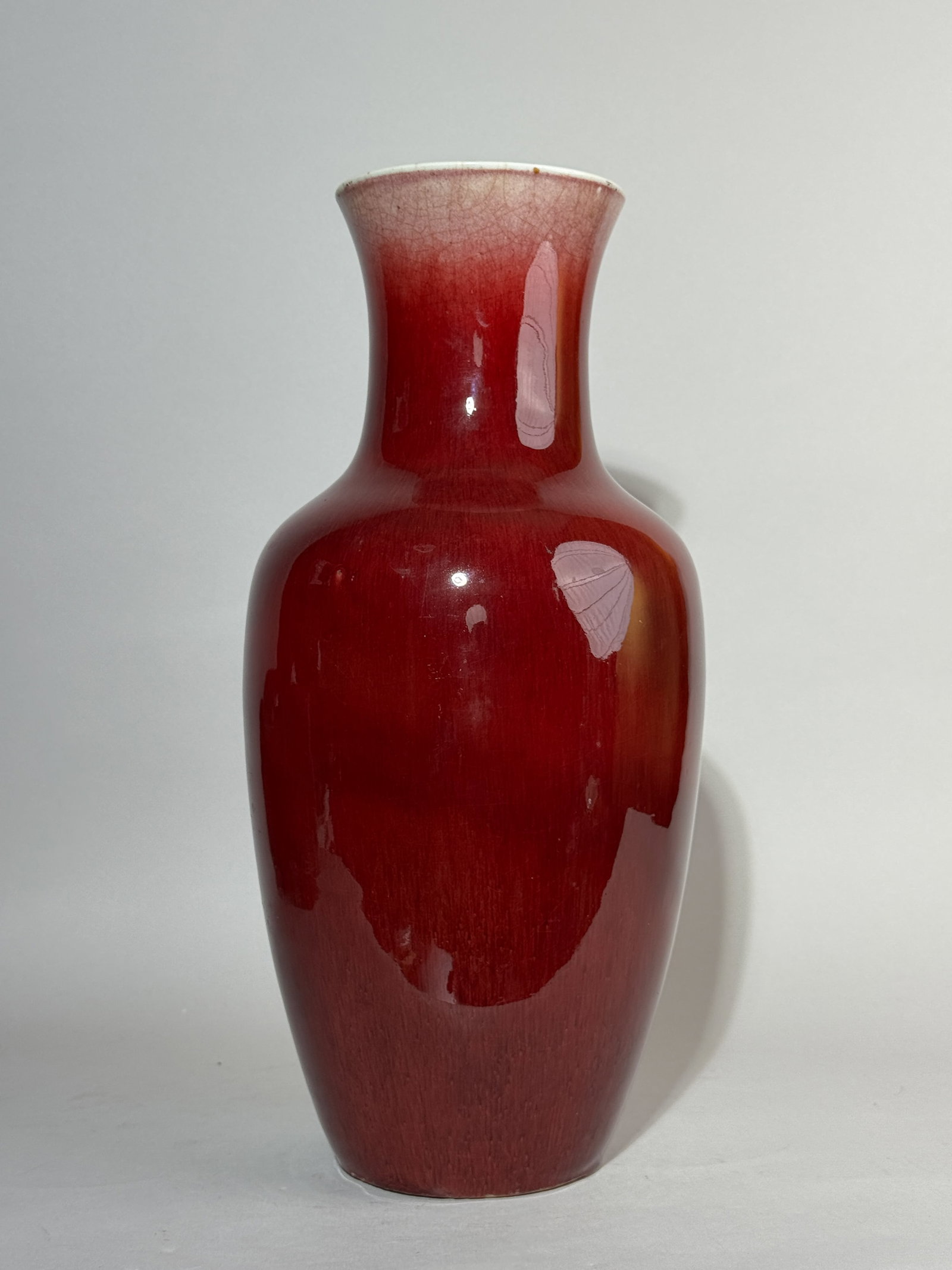 A CHINESE LANGYAO KILN OXBLOOD PORCELAIN VASE - 4