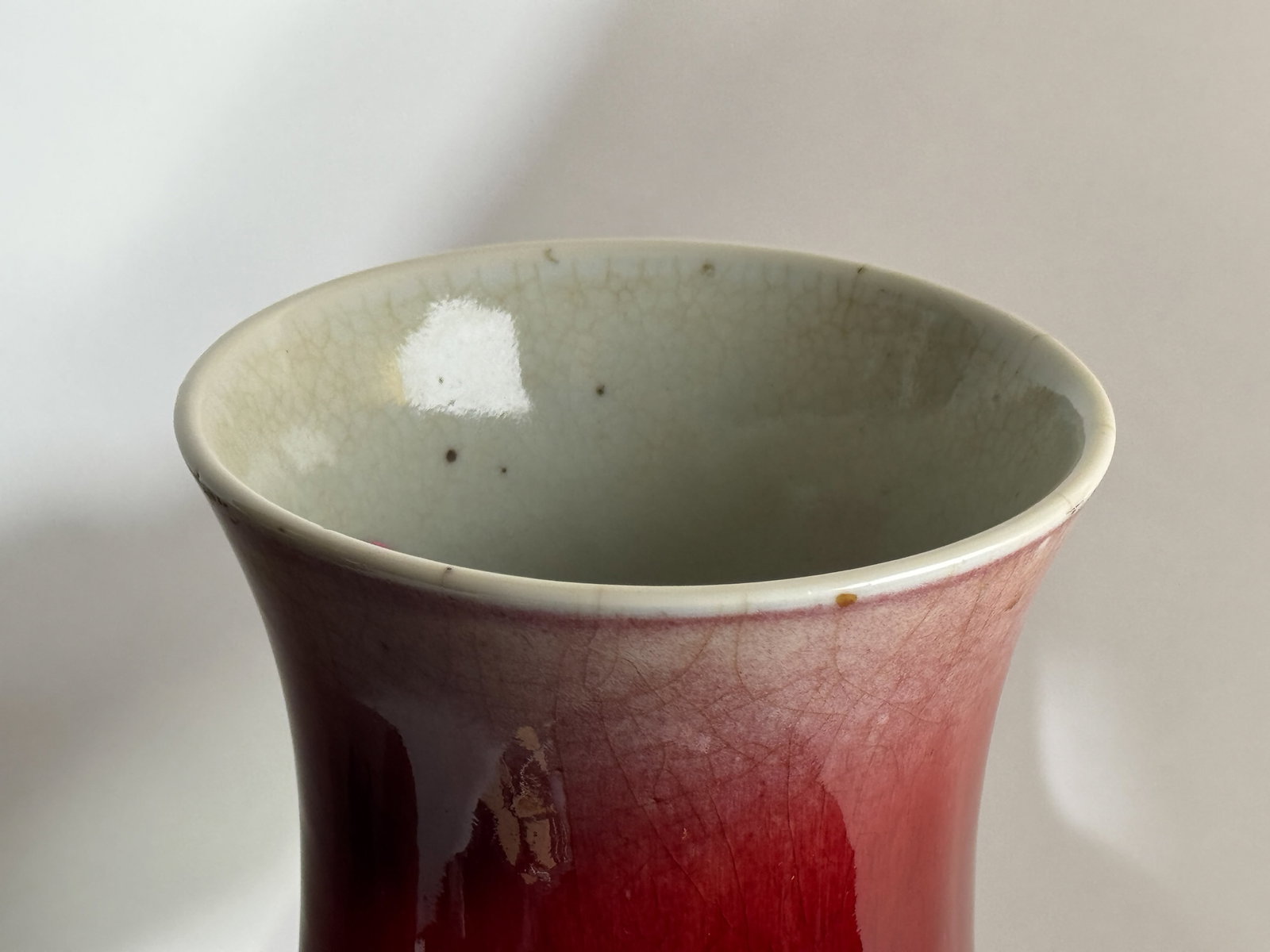 A CHINESE LANGYAO KILN OXBLOOD PORCELAIN VASE - 7