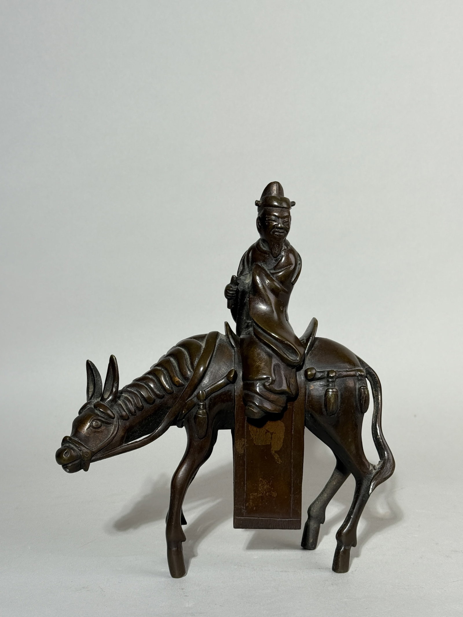 CHINESE BRONZE CENSER OF SCHOLAR RIDING MULE (1 of 5)