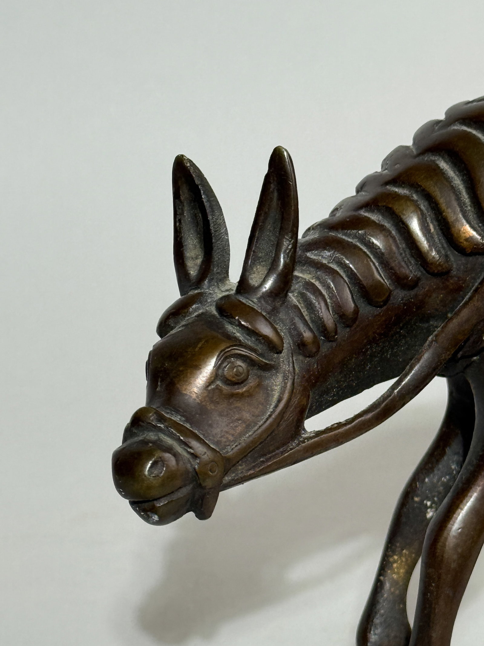 CHINESE BRONZE CENSER OF SCHOLAR RIDING MULE - 3