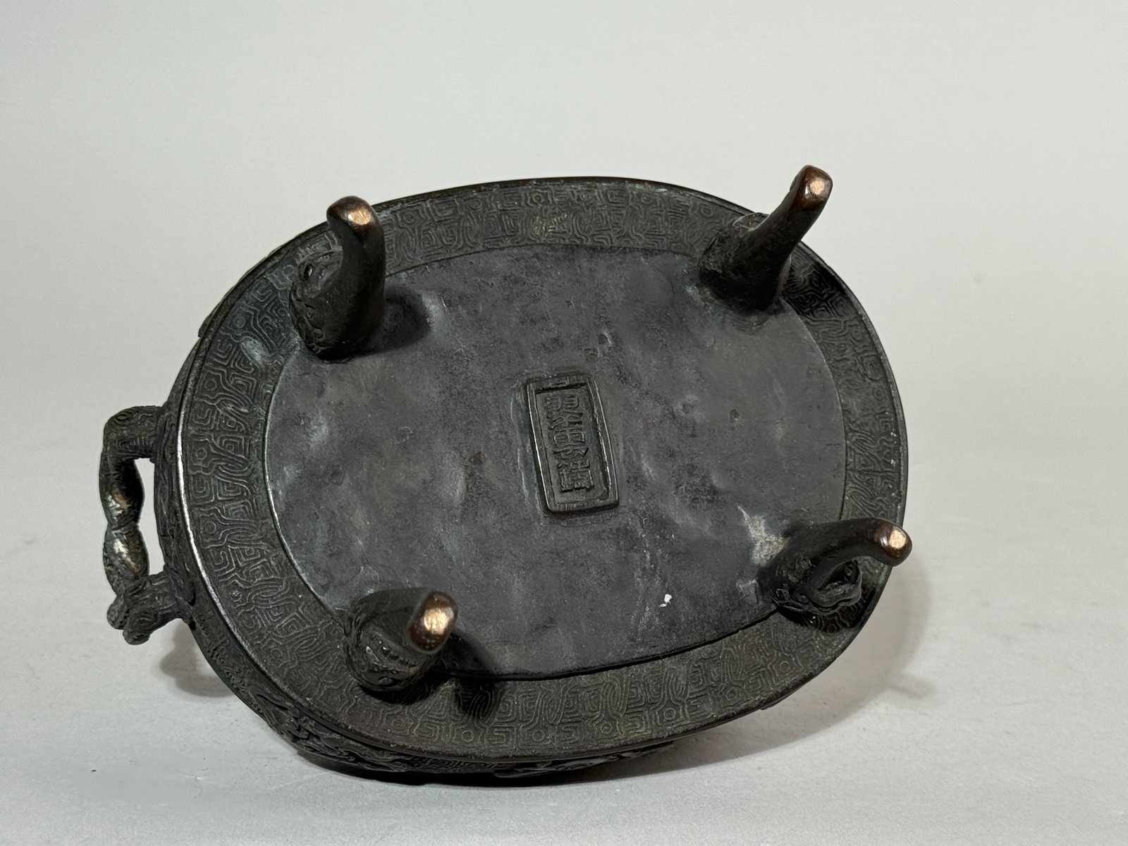 JAPANESE MEIJI BRONZE CENSER WITH KIRIN FINIAL - 10