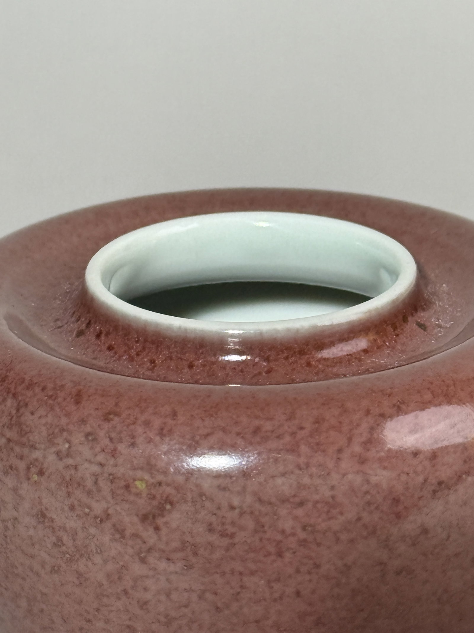 CHINESE PEACH BLOOM SCHOLAR PORCELAIN WATERPOT - 2