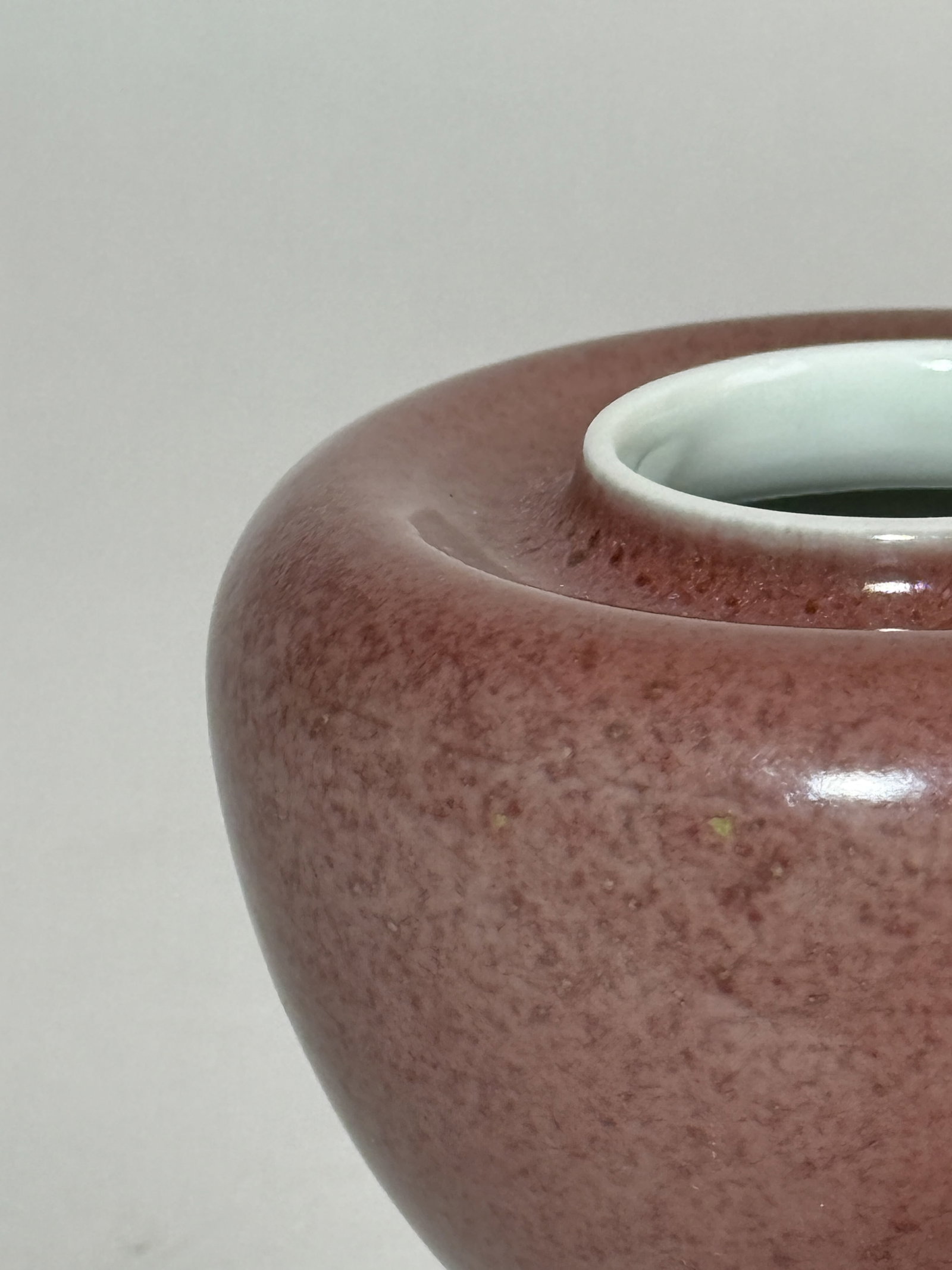 CHINESE PEACH BLOOM SCHOLAR PORCELAIN WATERPOT - 3