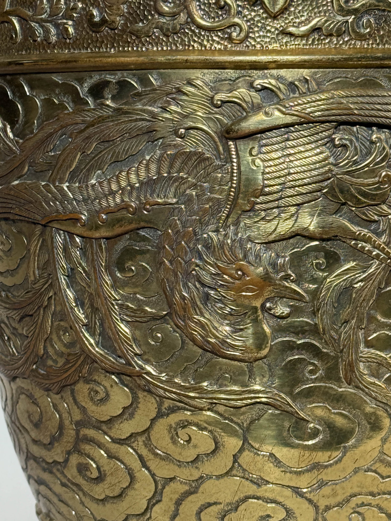 JAPANESE MEIJI BRONZE VASE WITH PHOENIX MOTIF - 3