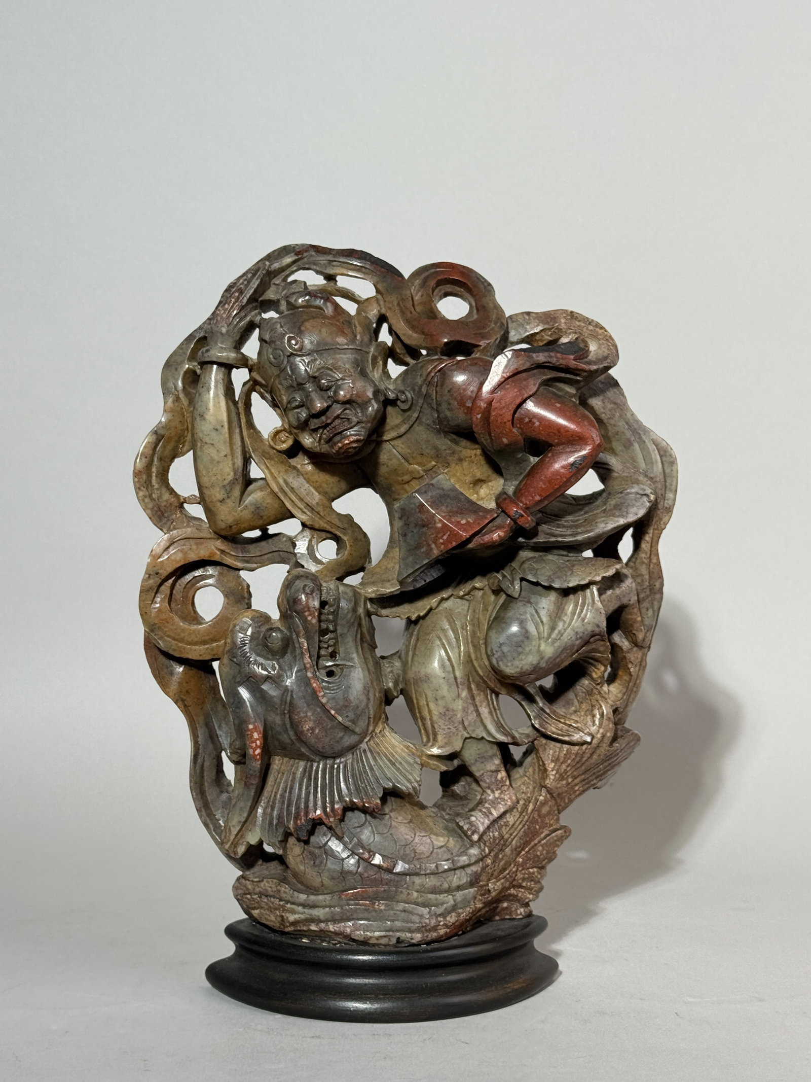 CHINESE SOAPSTONE CARVING OF IMMORTAL (1 of 7)