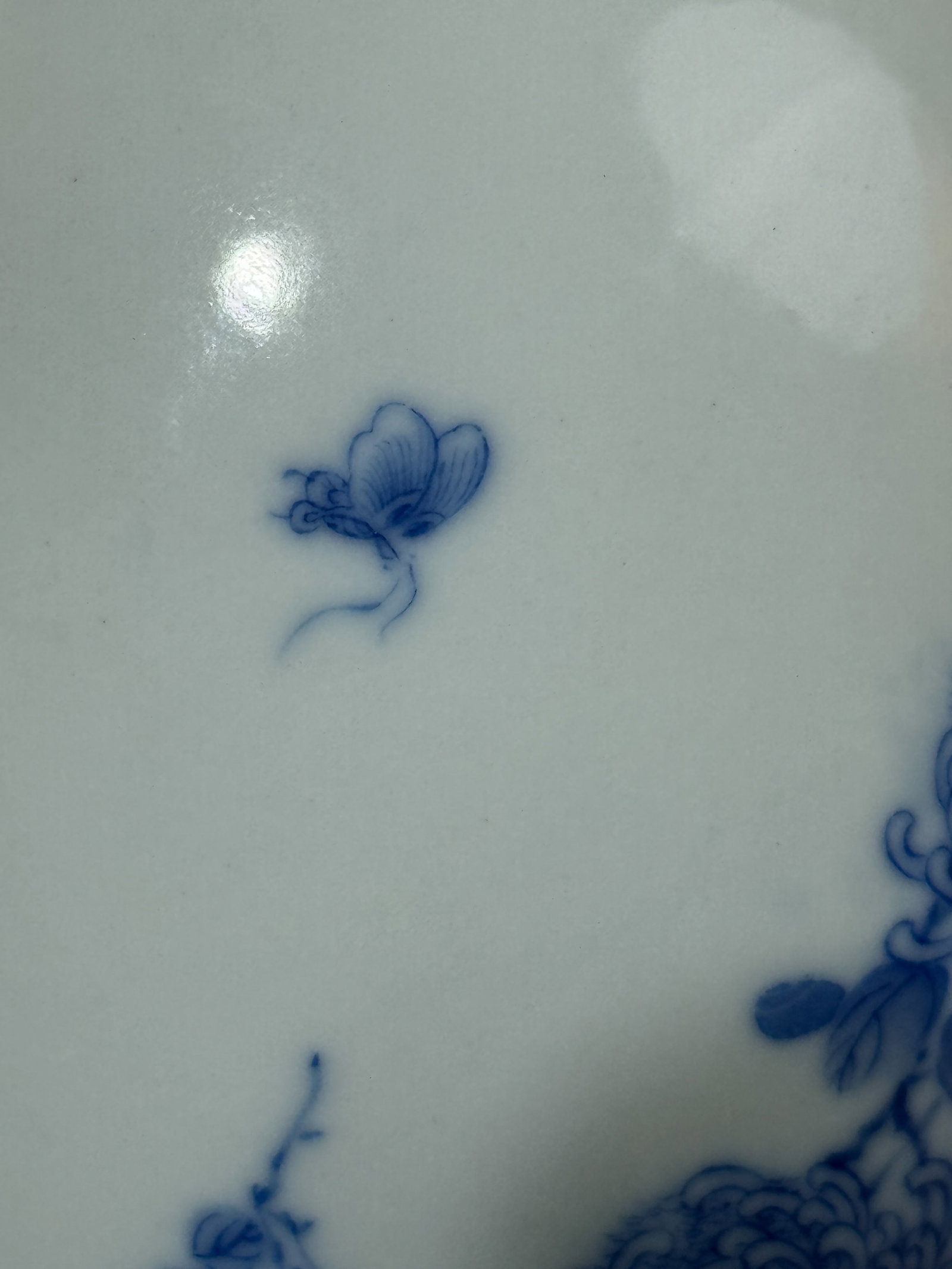 CHINESE BLUE AND WHITE PORCELAIN VASE WITH BIRD - 8