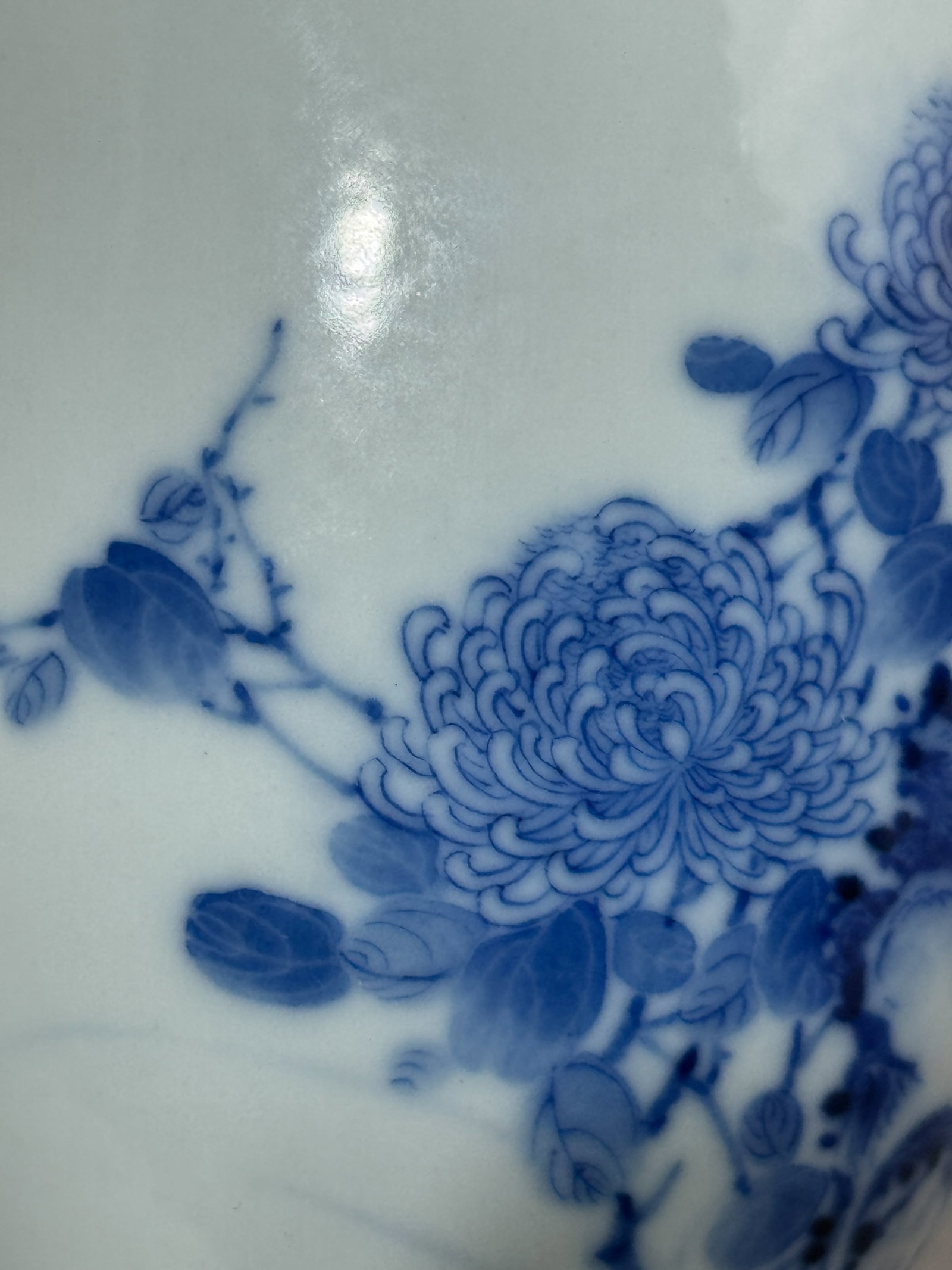 CHINESE BLUE AND WHITE PORCELAIN VASE WITH BIRD - 9