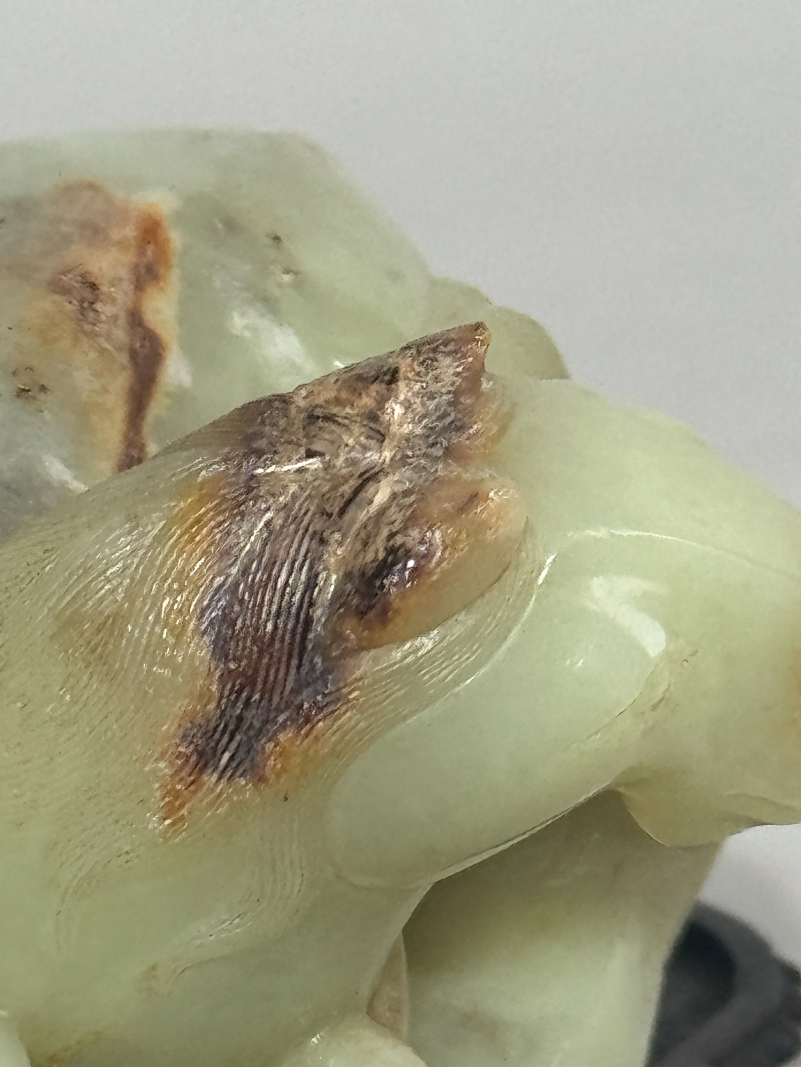 CHINESE YELLOW JADE CARVING OF HORSE FAMILY - 11