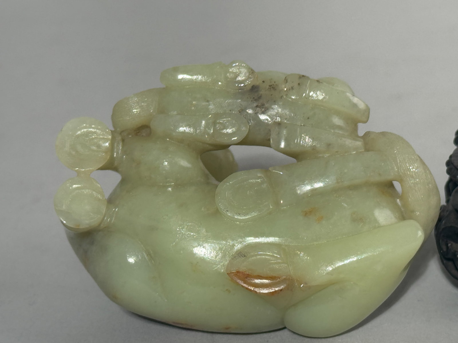 CHINESE YELLOW JADE CARVING OF HORSE FAMILY - 12