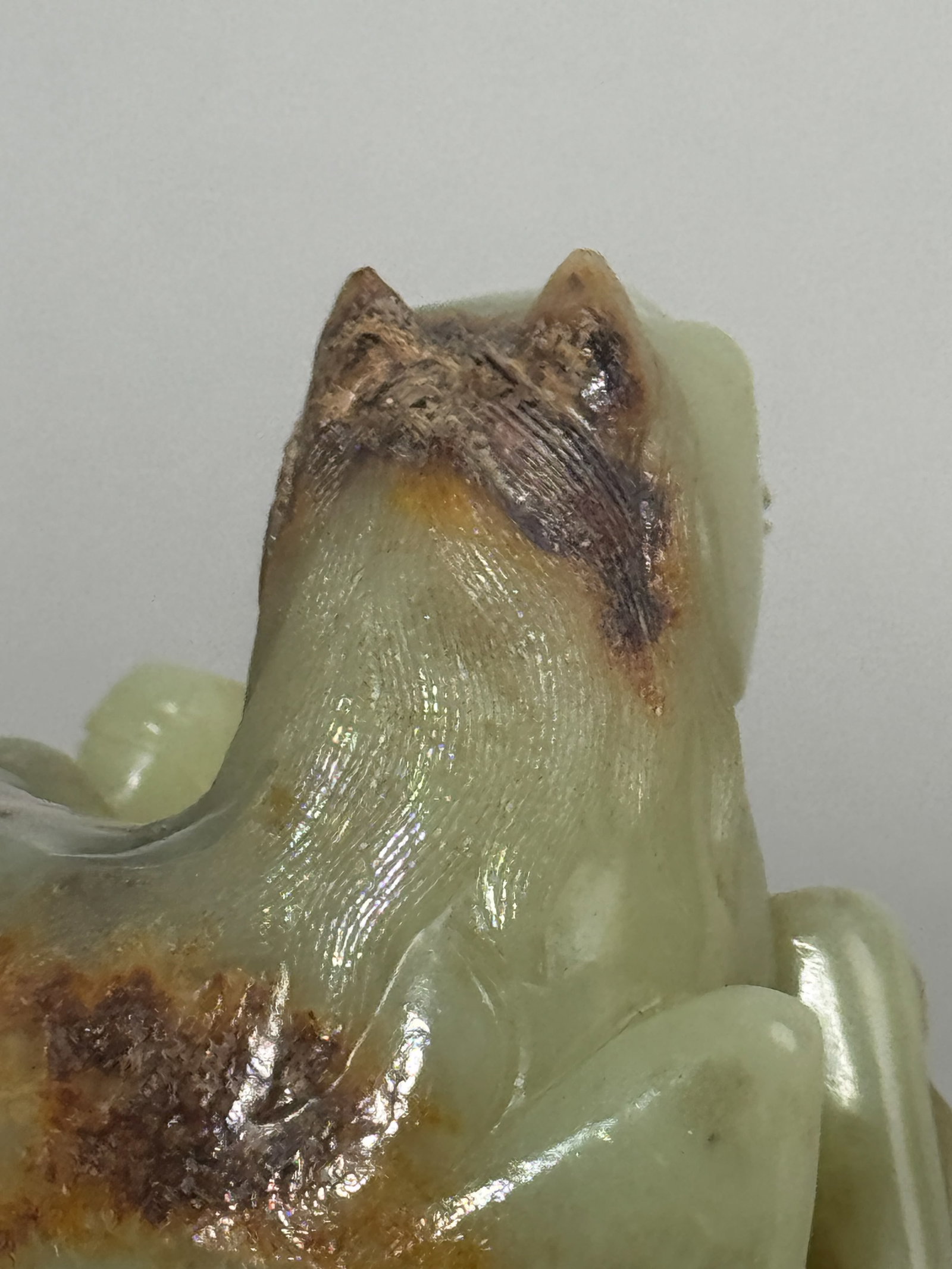CHINESE YELLOW JADE CARVING OF HORSE FAMILY - 4