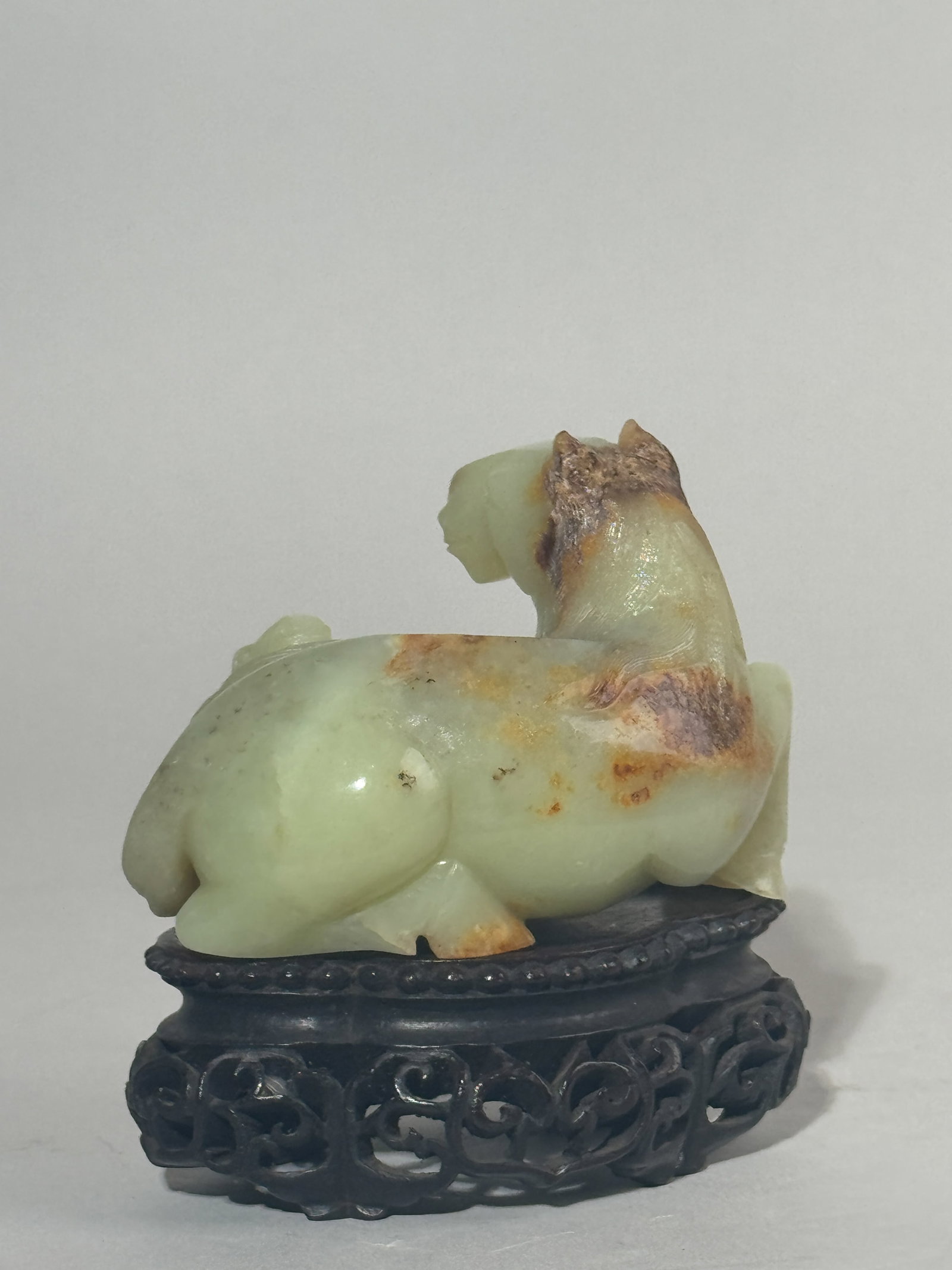 CHINESE YELLOW JADE CARVING OF HORSE FAMILY - 5
