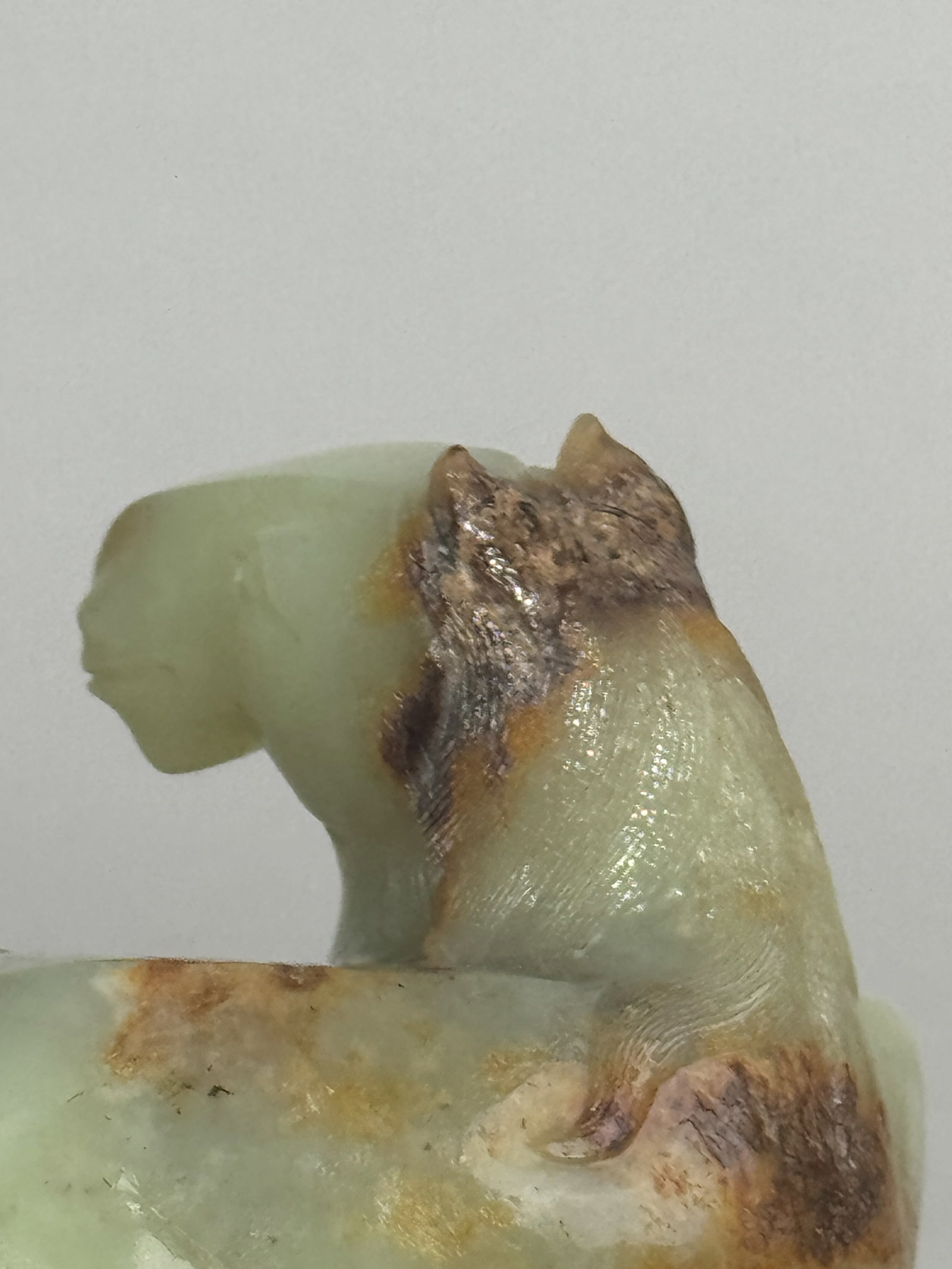 CHINESE YELLOW JADE CARVING OF HORSE FAMILY - 6