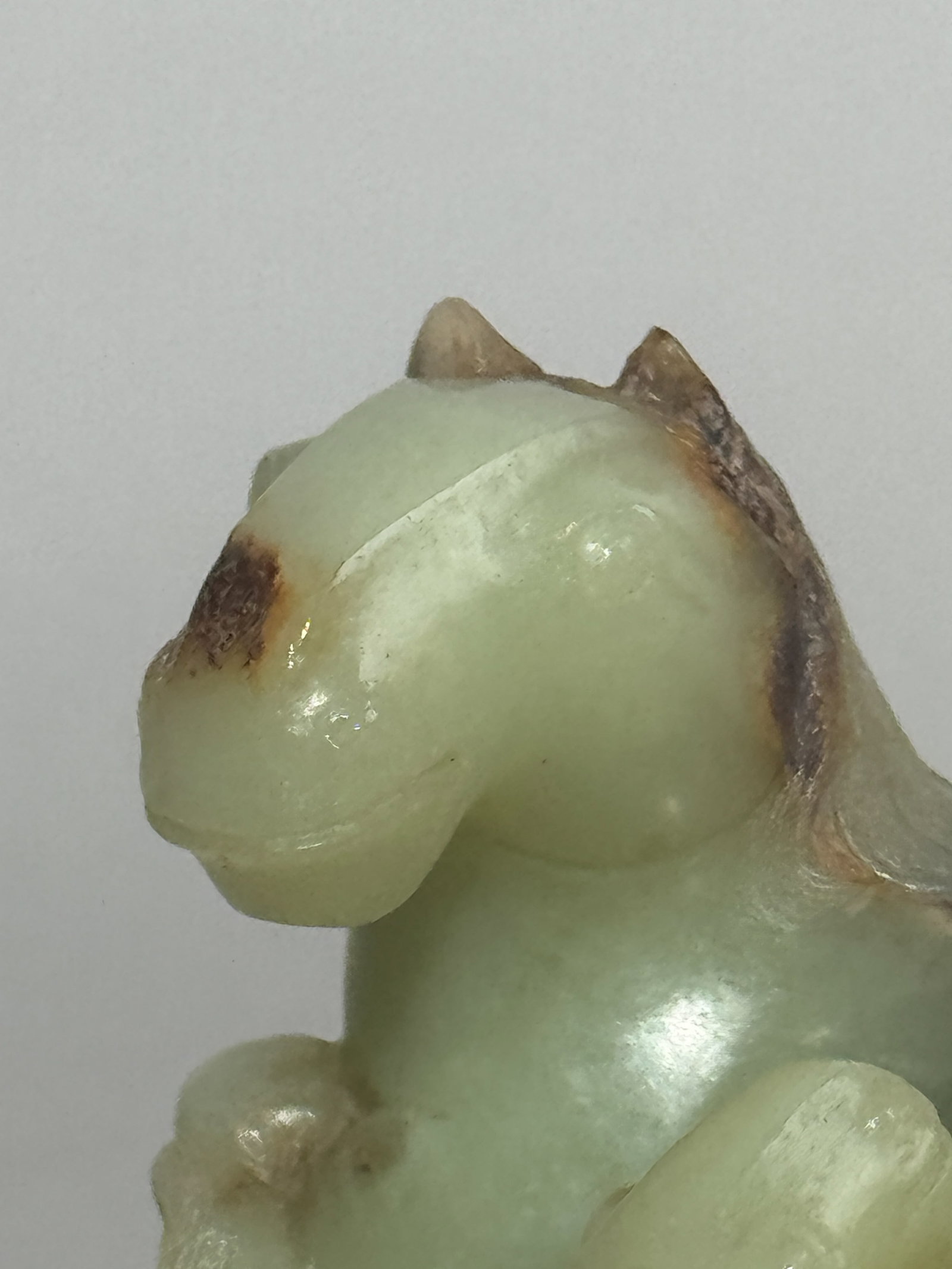 CHINESE YELLOW JADE CARVING OF HORSE FAMILY - 9