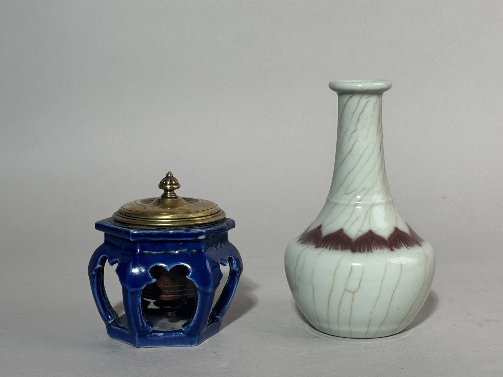 TWO CHINESE MONOCHROME PORCELAIN VASES (1 of 11)