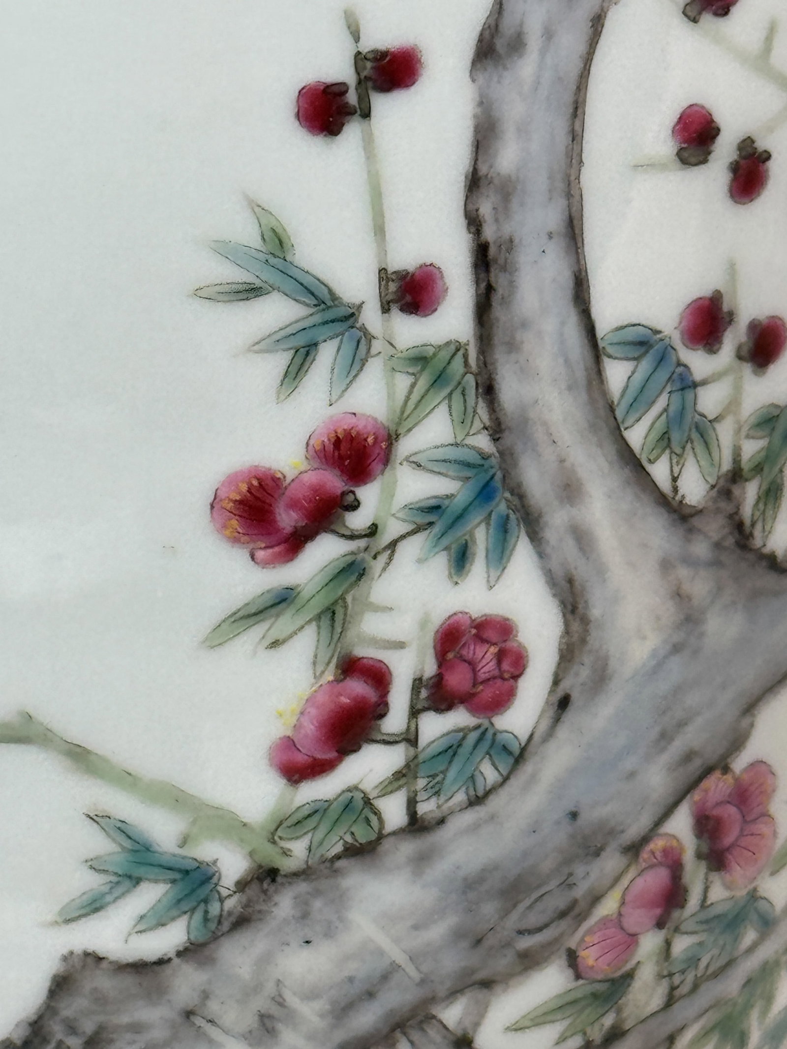CHINESE FAMILLE ROSE PORCELAIN VASE LAMP WITH BIRD MOTIF - 6