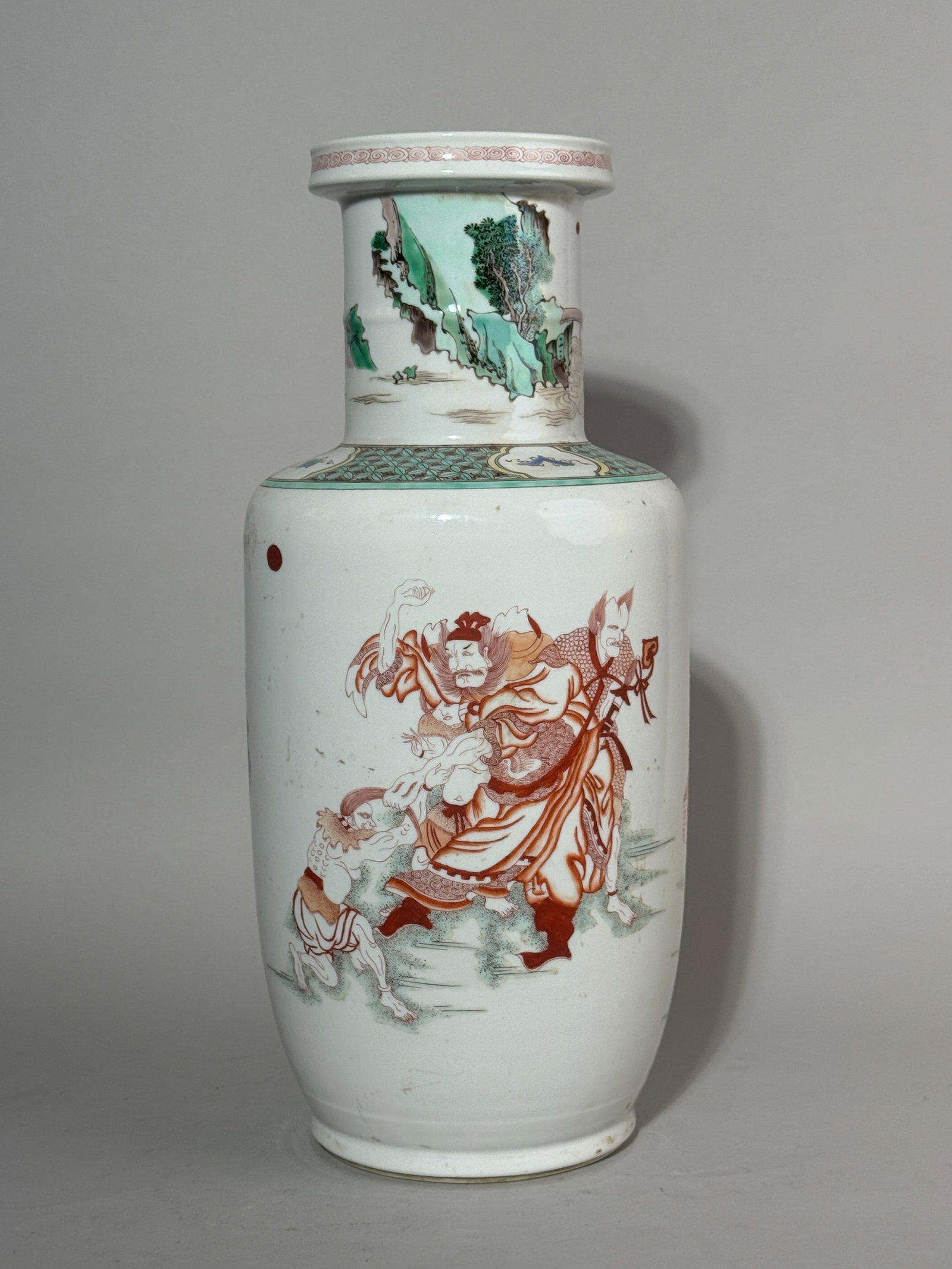 CHINESE ROULEAU PORCELAIN VASE WITH IRON-RED DECORATED IMMORTAL (1 of 12)
