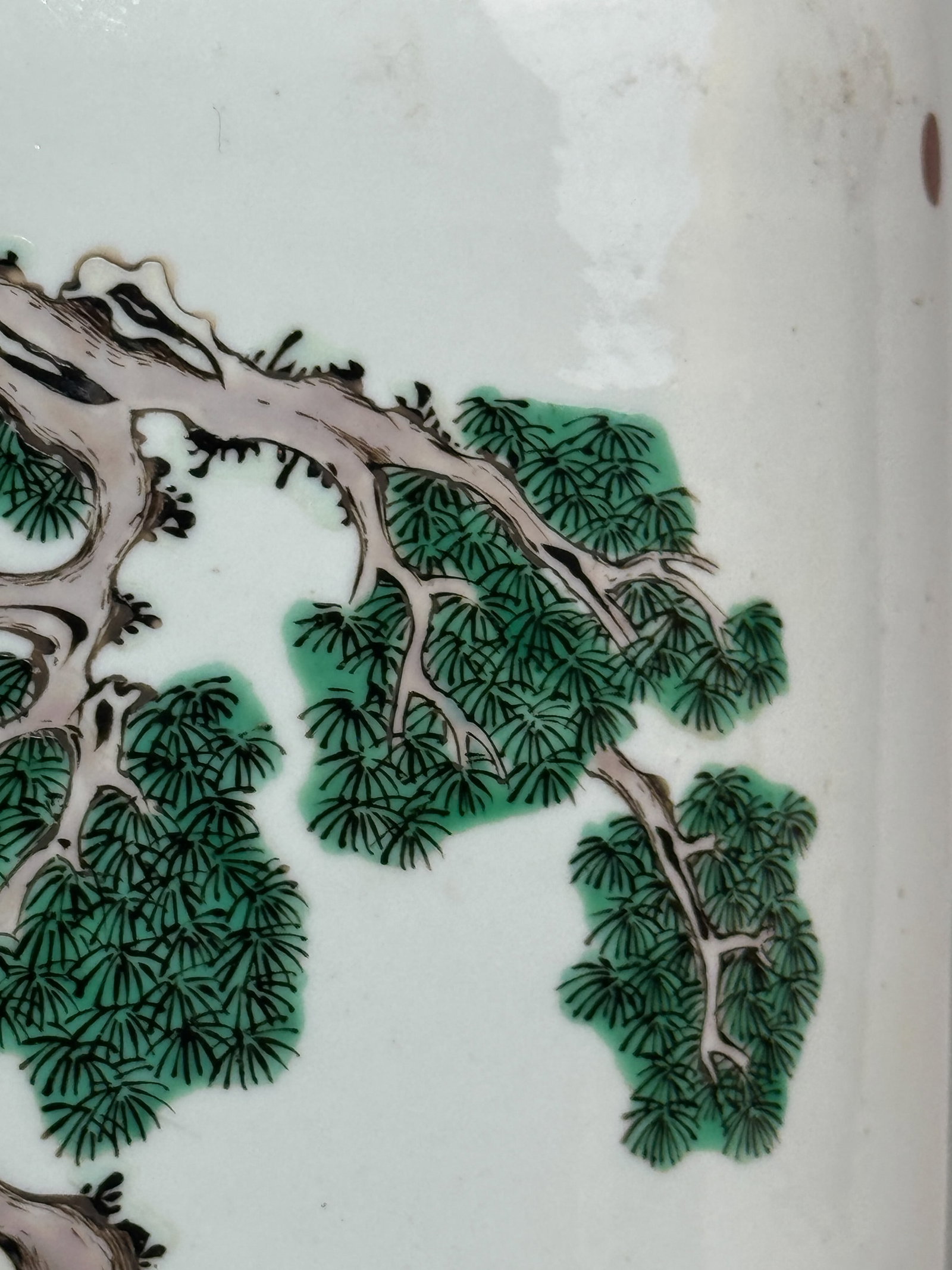 CHINESE ROULEAU PORCELAIN VASE WITH IRON-RED DECORATED IMMORTAL - 8
