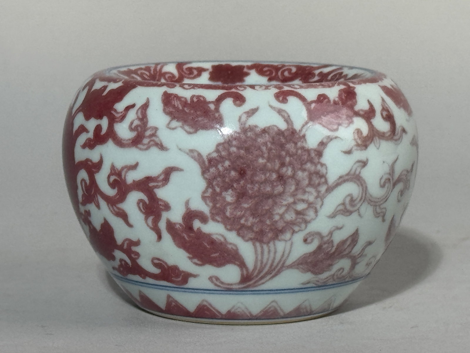 CHINESE COPPER-RED PORCELAIN SCHOLAR WATER POT - 5