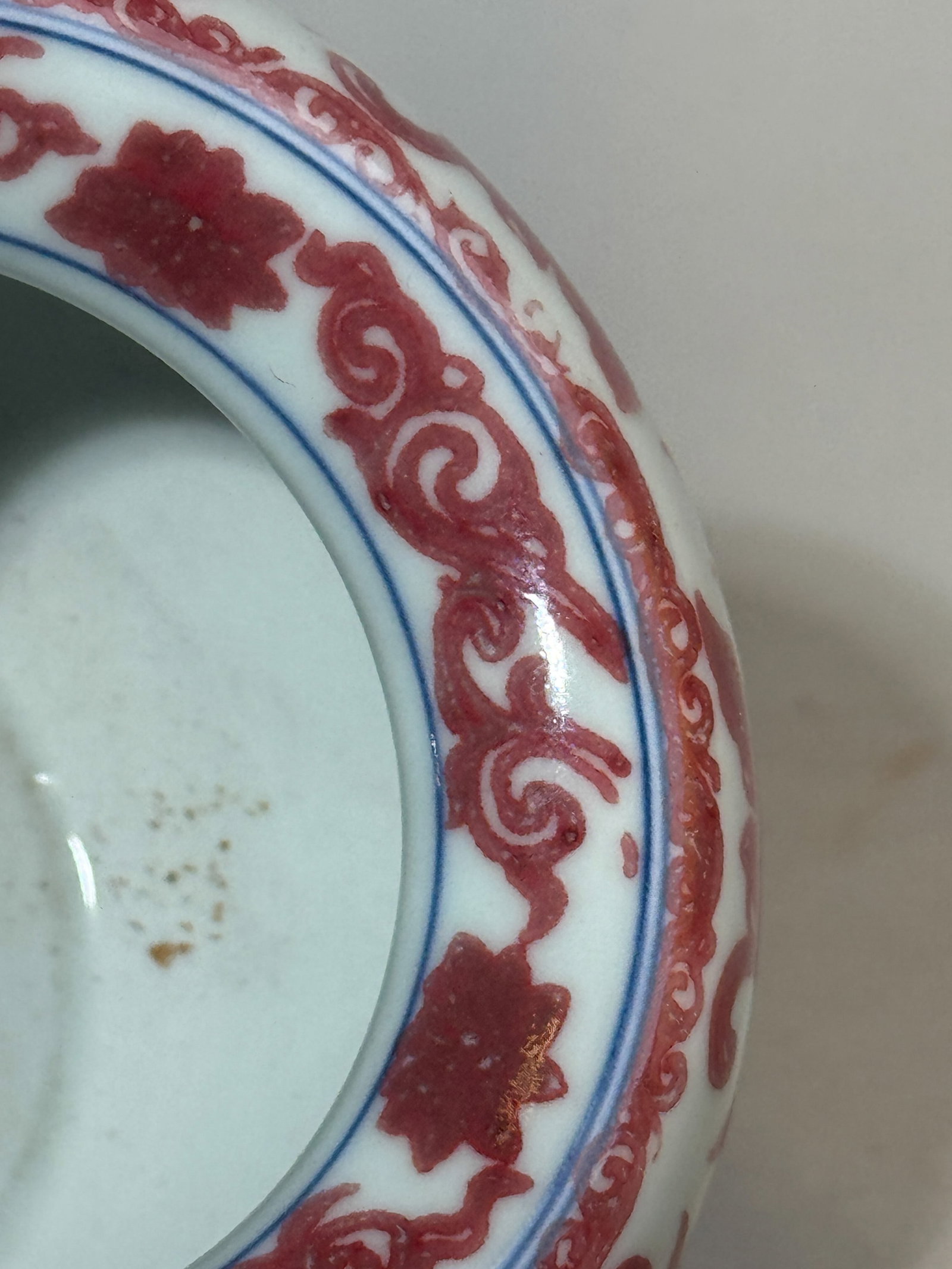 CHINESE COPPER-RED PORCELAIN SCHOLAR WATER POT - 8